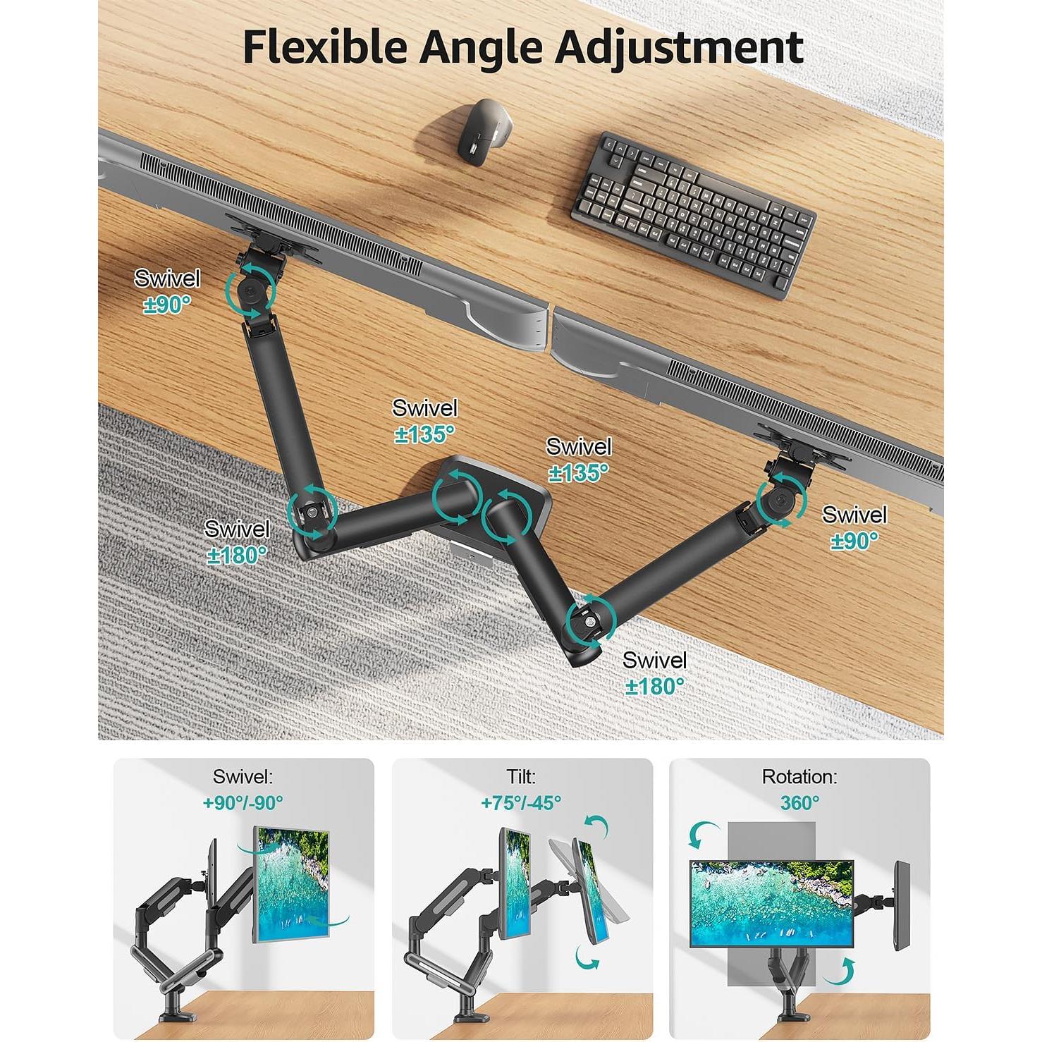 Soporte Doble para Monitor MOUNT PRO Ajustable 39" 12kg