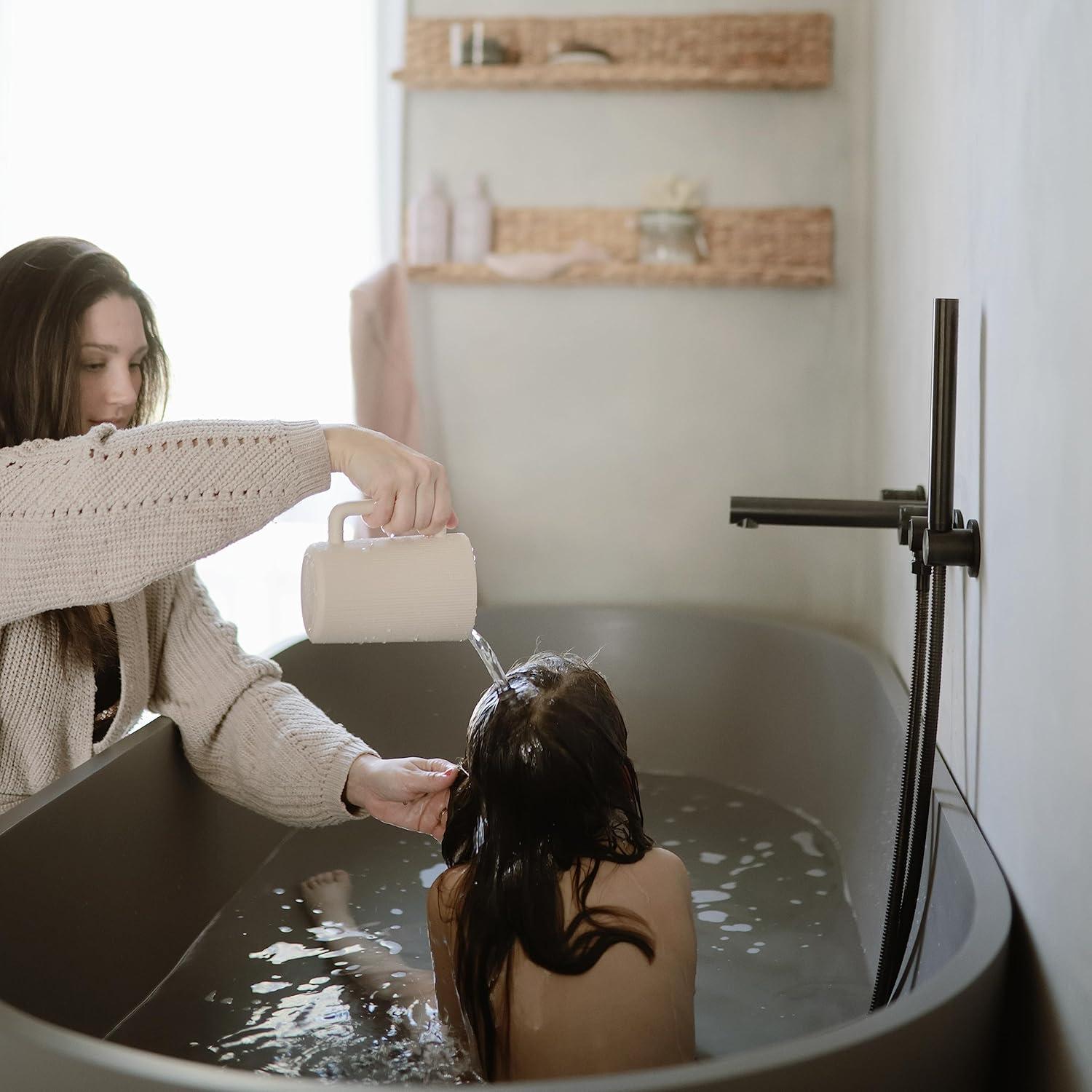 Taza de Enjuague para Baño Mushie Sonrosada 830 mL Silicona