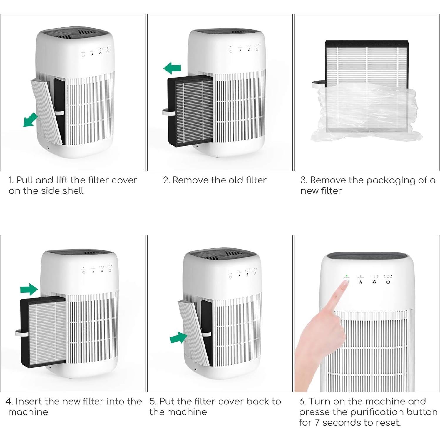 Purificador de Aire y Deshumidificador Afloia Q10 2 en 1 Blanco