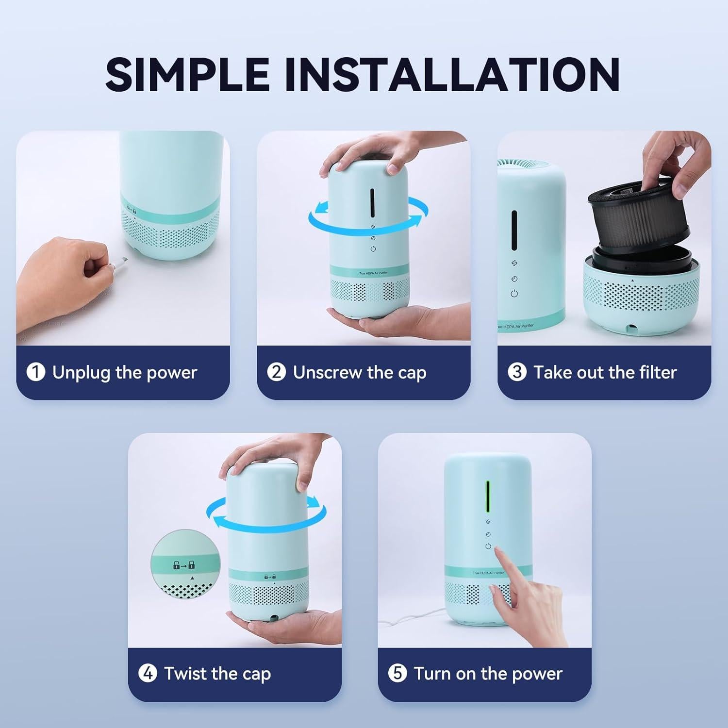 Purificadores de Aire Vendfo VF04 HEPA 99.97% 2 Unidades