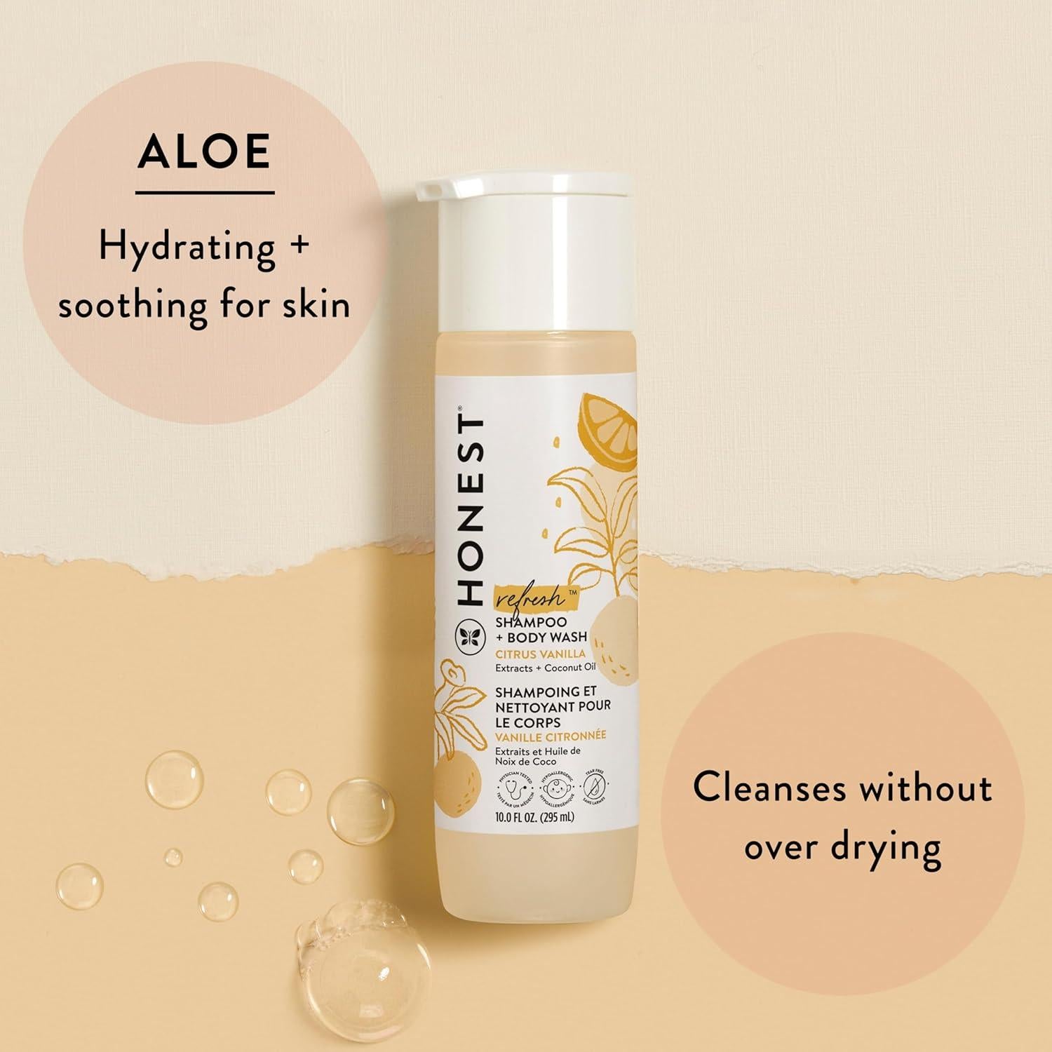 Champú y Gel de Baño 2-en-1 Honesta 548 ml Cítricos y Vainilla