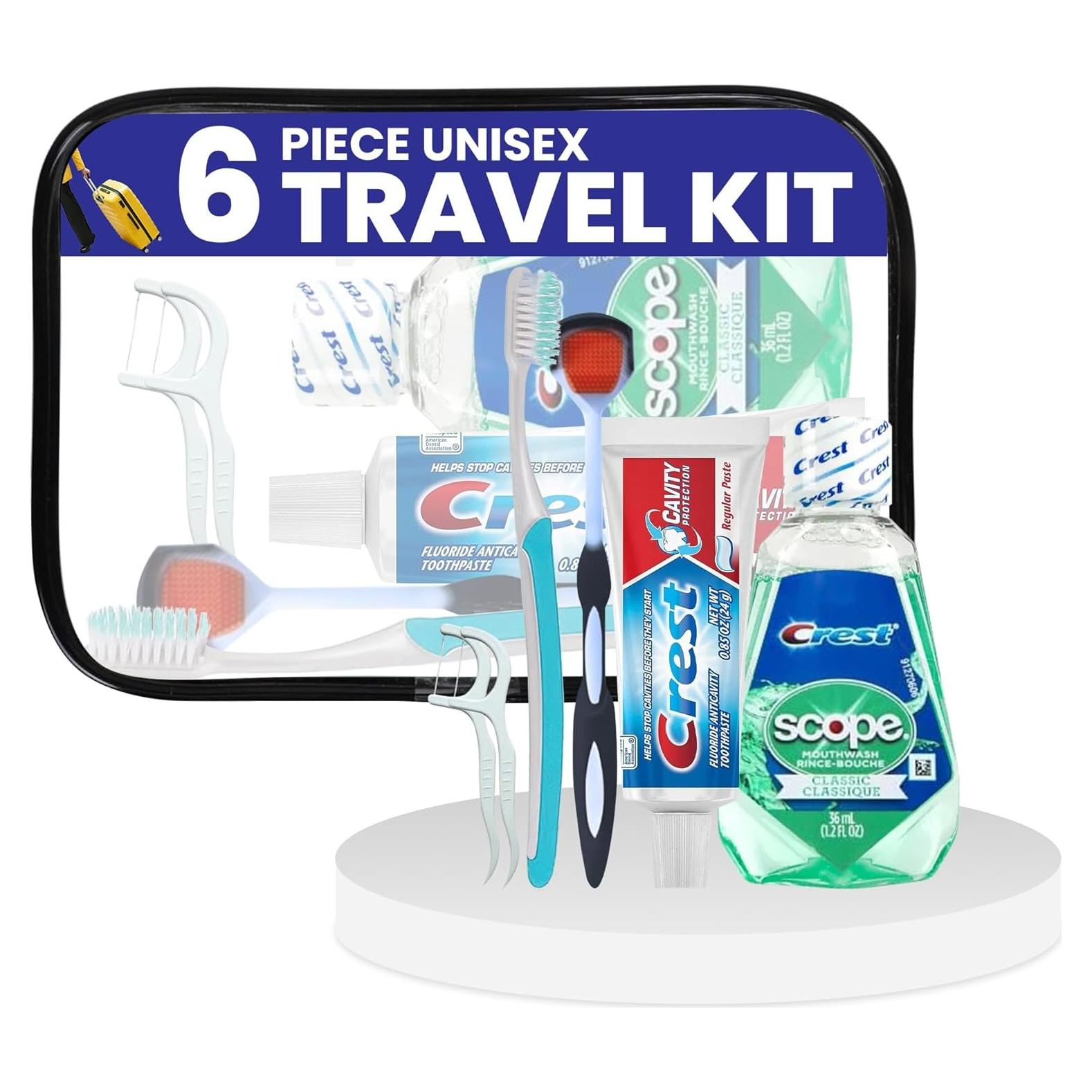 Kit de Cuidado Oral de Viaje Trektote - 6 Piezas Aprobado TSA