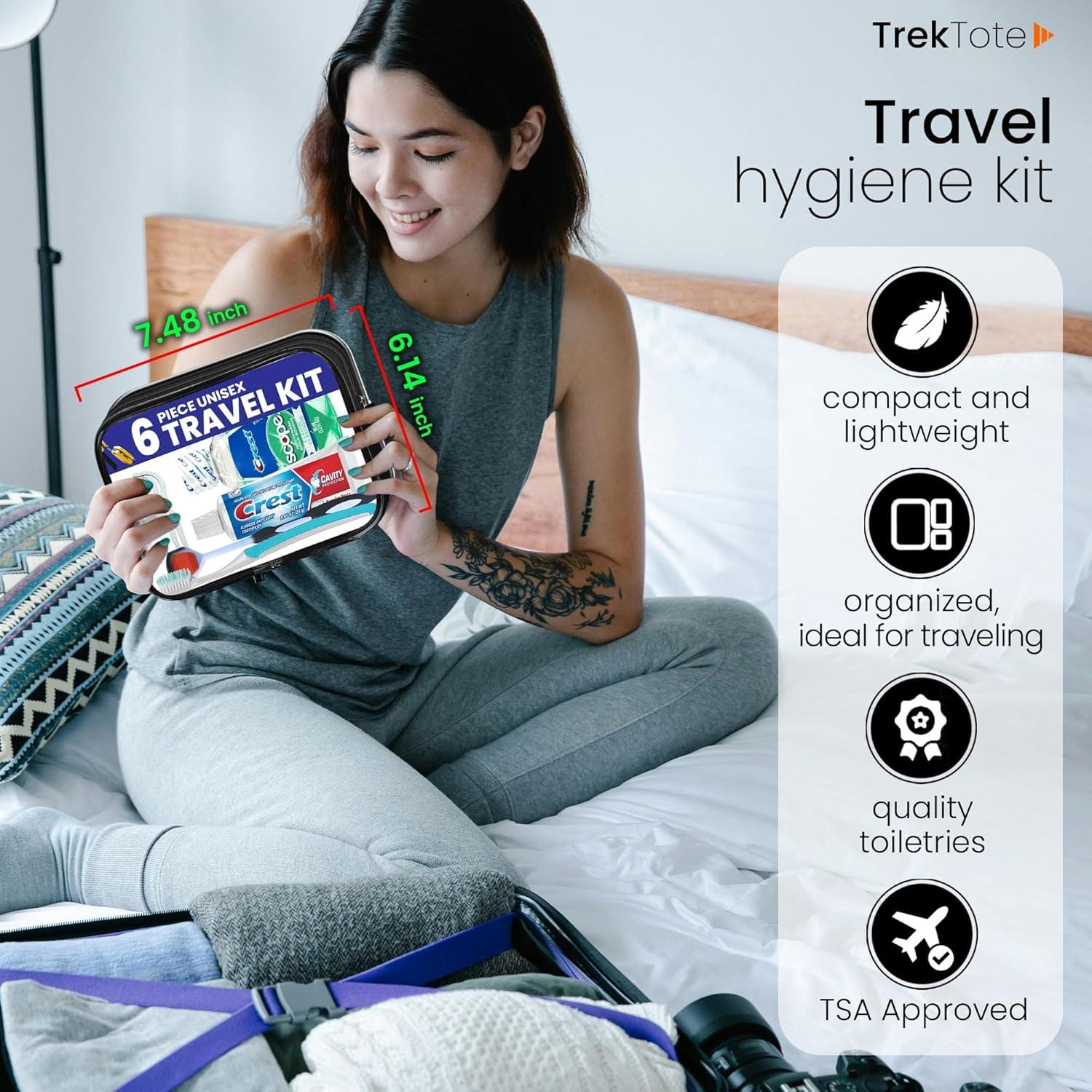 Kit de Cuidado Oral de Viaje Trektote - 6 Piezas Aprobado TSA