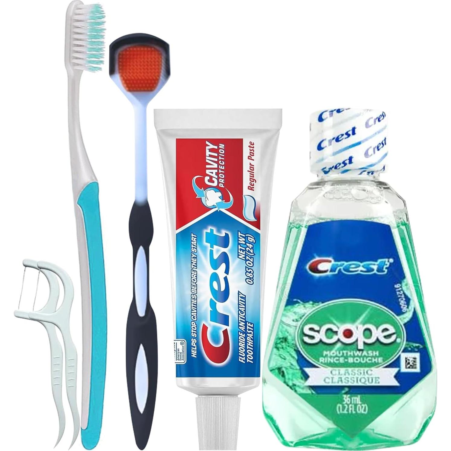 Kit de Cuidado Oral de Viaje Trektote - 6 Piezas Aprobado TSA