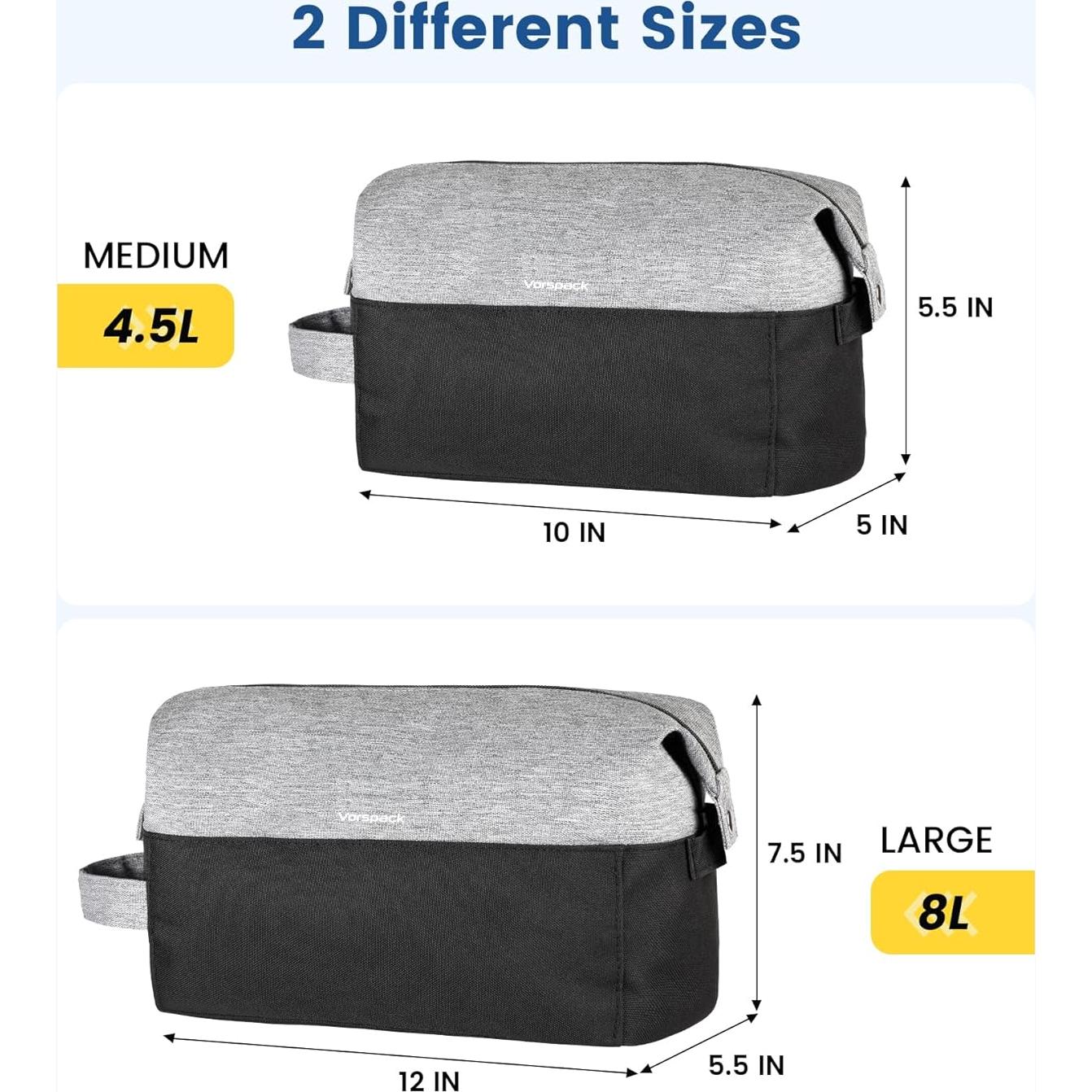 Bolsa de Aseo de Viaje Vorspack Mediana Negra Resistente al Agua