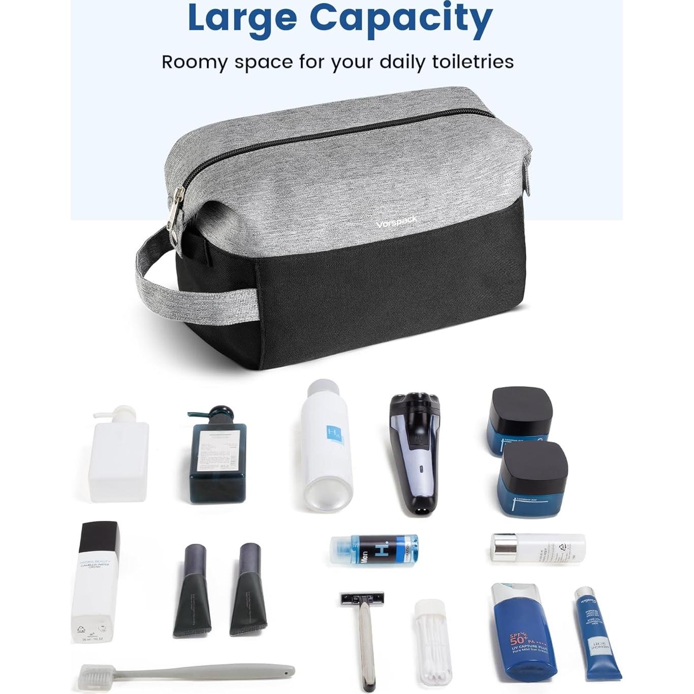 Bolsa de Aseo de Viaje Vorspack Mediana Negra Resistente al Agua