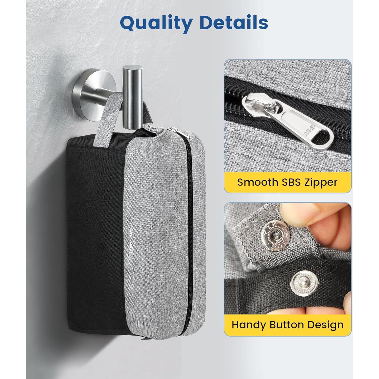 Bolsa de Aseo de Viaje Vorspack Mediana Negra Resistente al Agua