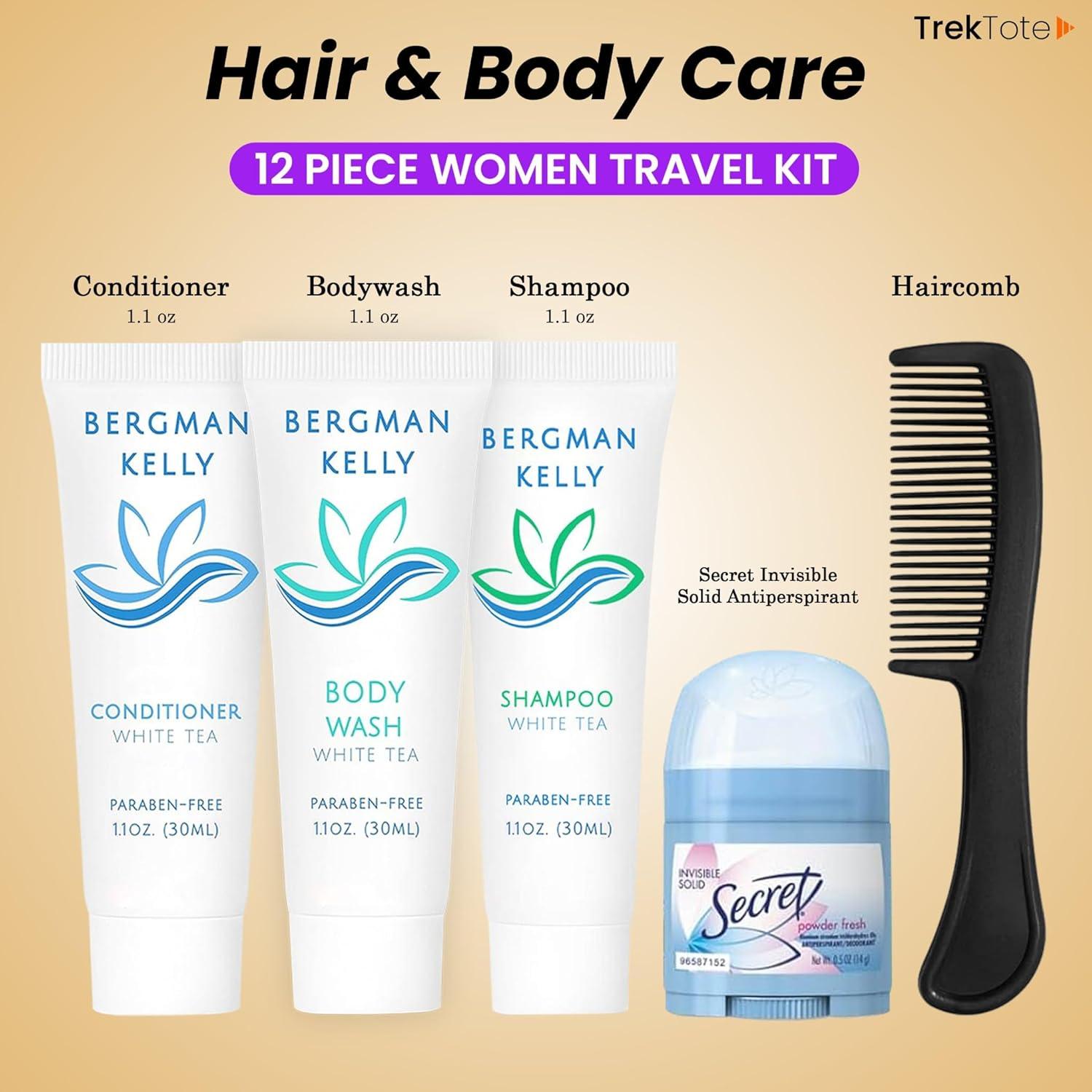 Kit de Aseo de Viaje Trektote - 12 Piezas TSA, Esenciales