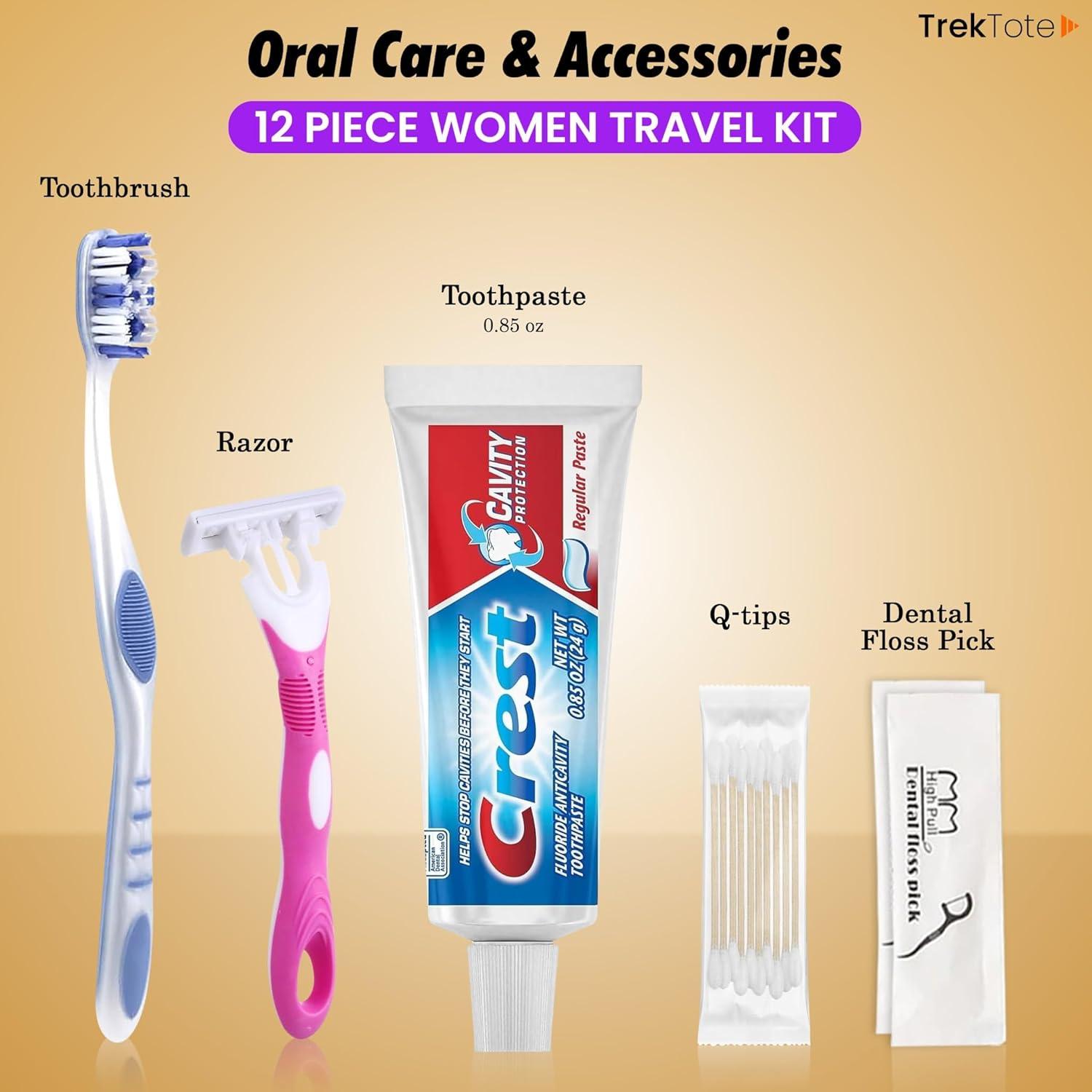 Kit de Aseo de Viaje Trektote - 12 Piezas TSA, Esenciales