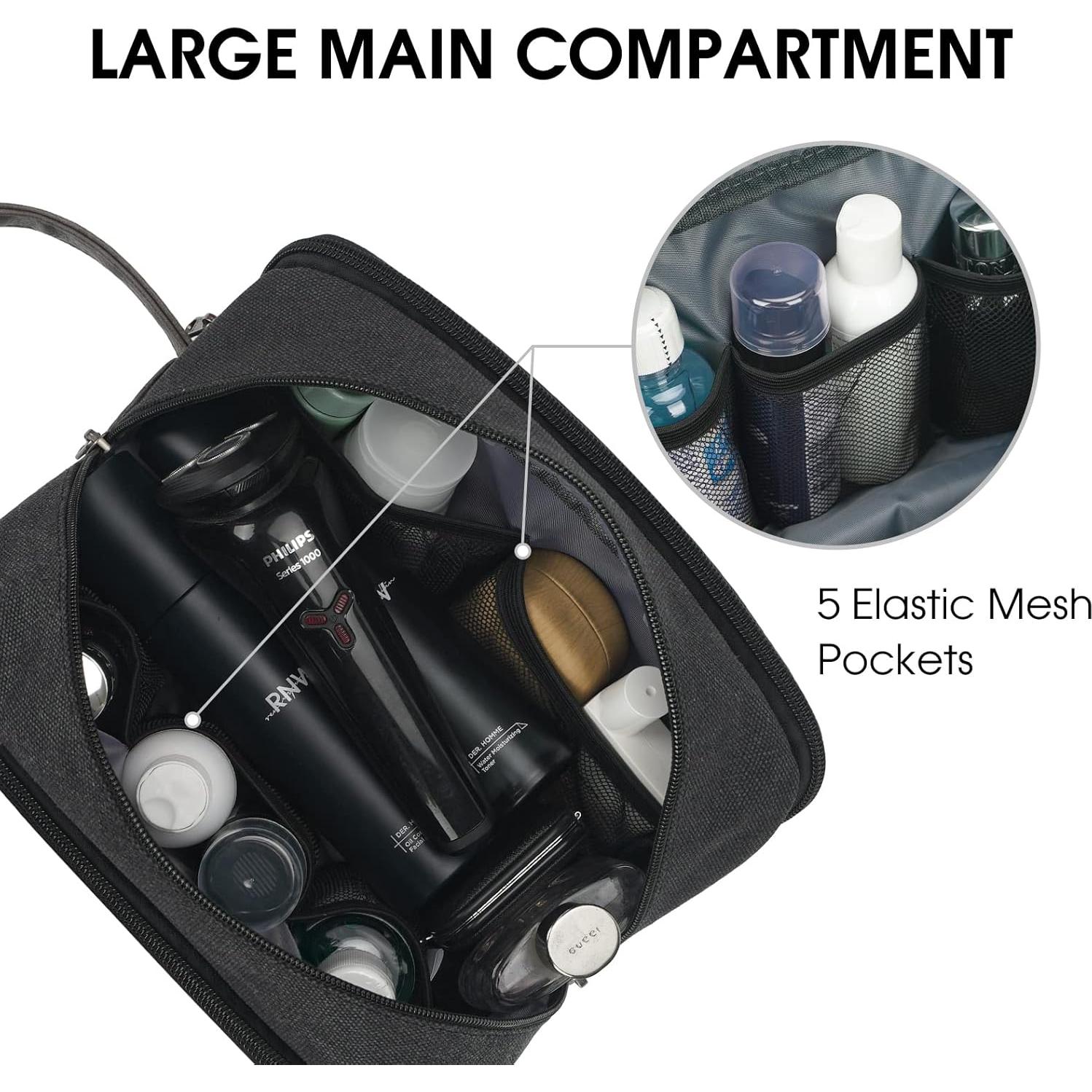 Bolsa de Aseo de Viaje WANDF Negra 24.9x13x16cm Impermeable