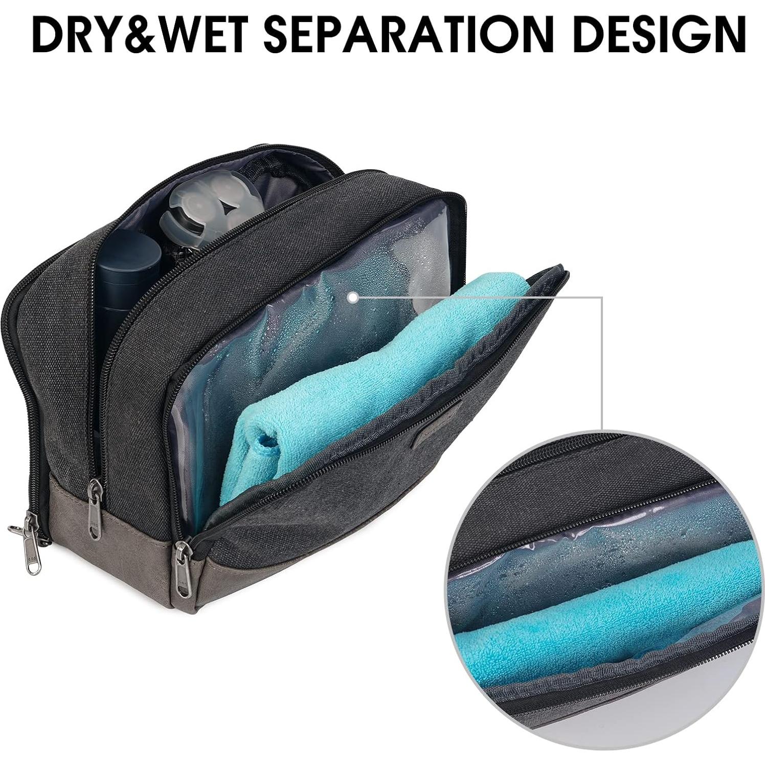 Bolsa de Aseo de Viaje WANDF Negra 24.9x13x16cm Impermeable