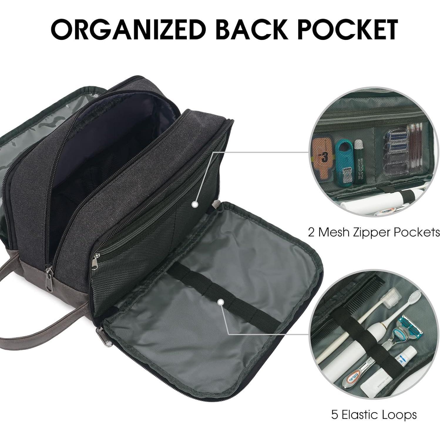 Bolsa de Aseo de Viaje WANDF Negra 24.9x13x16cm Impermeable