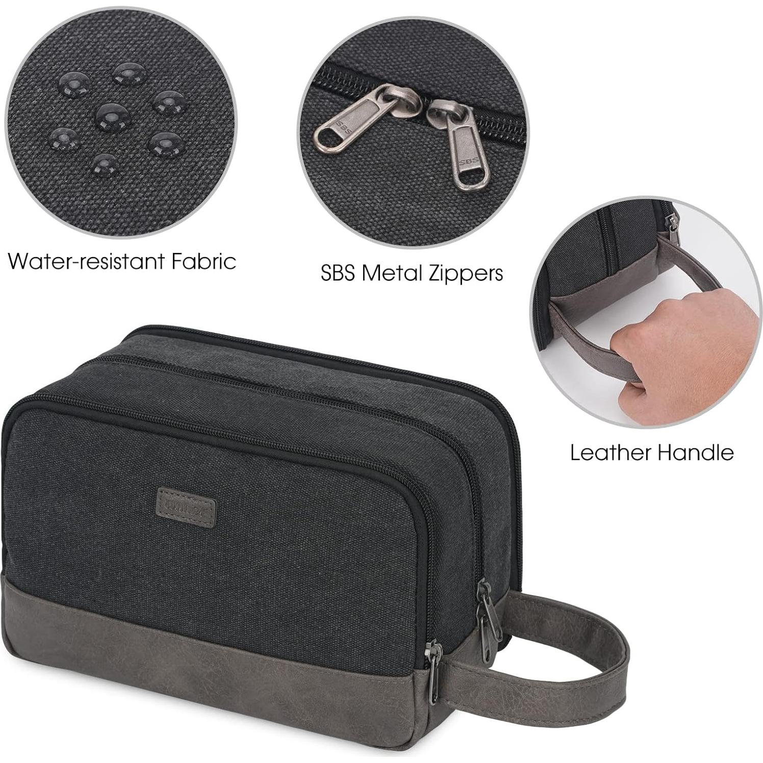 Bolsa de Aseo de Viaje WANDF Negra 24.9x13x16cm Impermeable