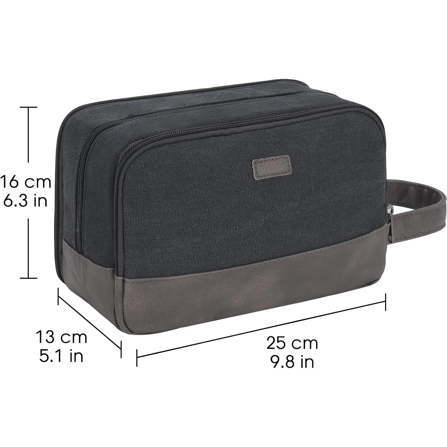 Bolsa de Aseo de Viaje WANDF Negra 24.9x13x16cm Impermeable