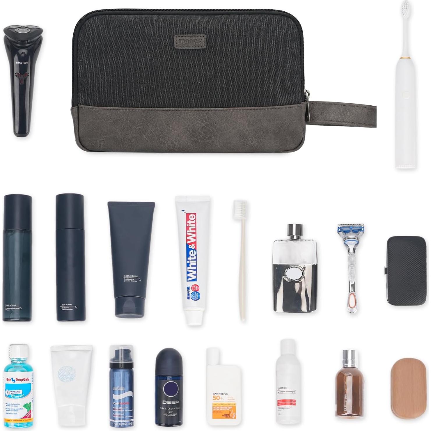 Bolsa de Aseo de Viaje WANDF Negra 24.9x13x16cm Impermeable