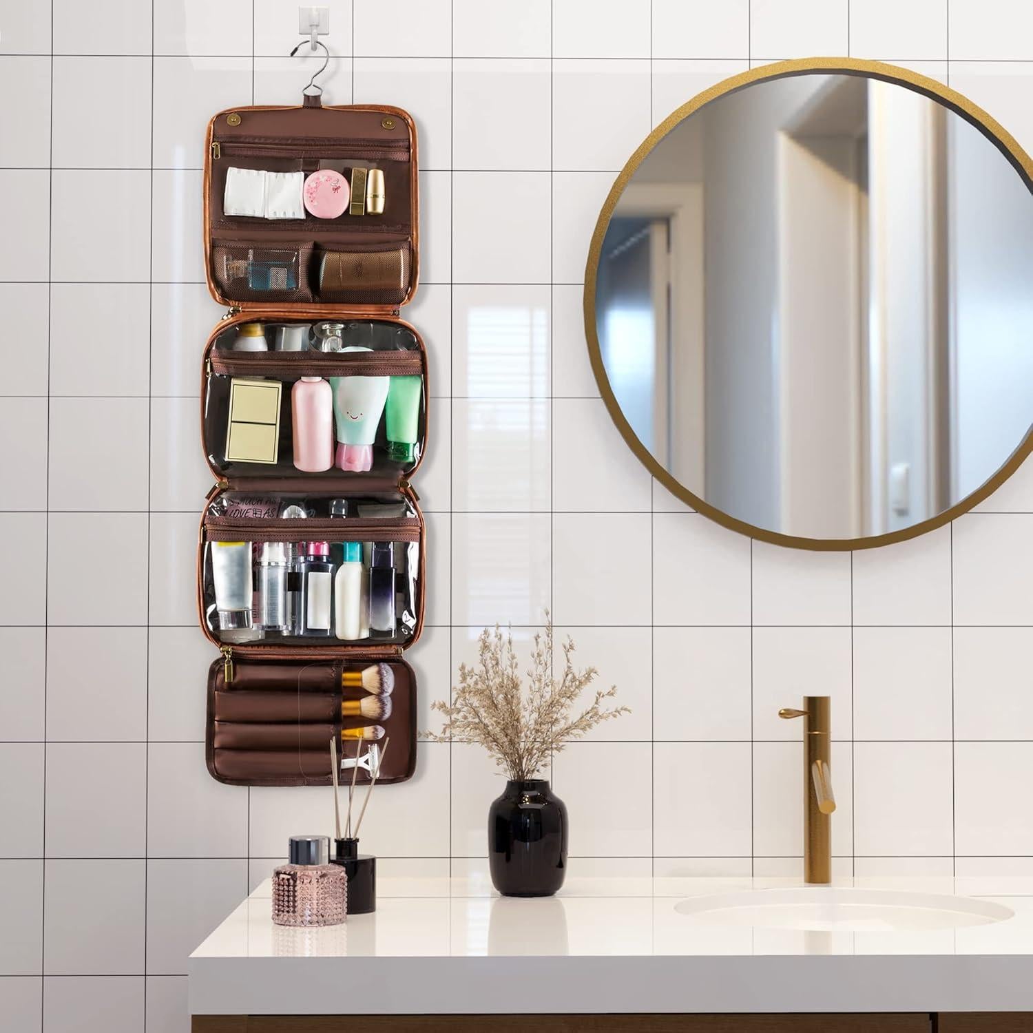 Bolsa de Aseo Colgante Elviros Grande Impermeable 3 en 1