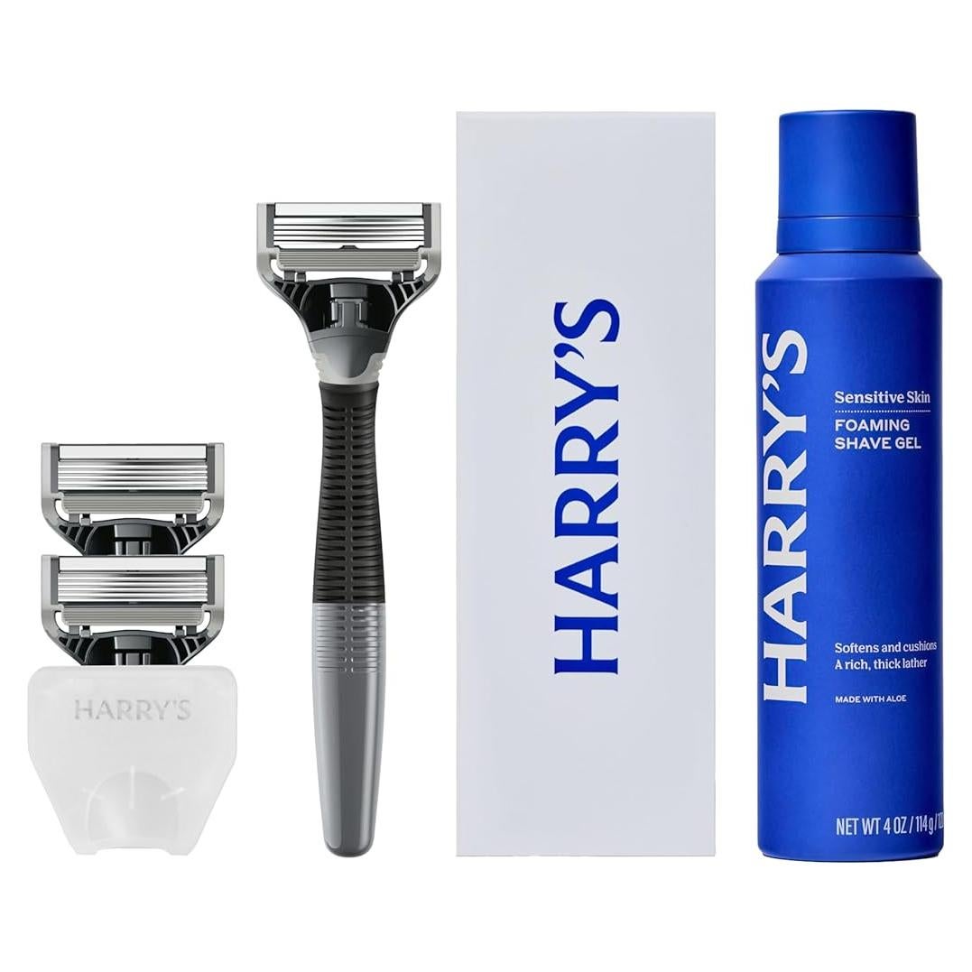 Kit de Afeitado Harry's para Hombres - Mango, 3 Cuchillas, Gel y Funda