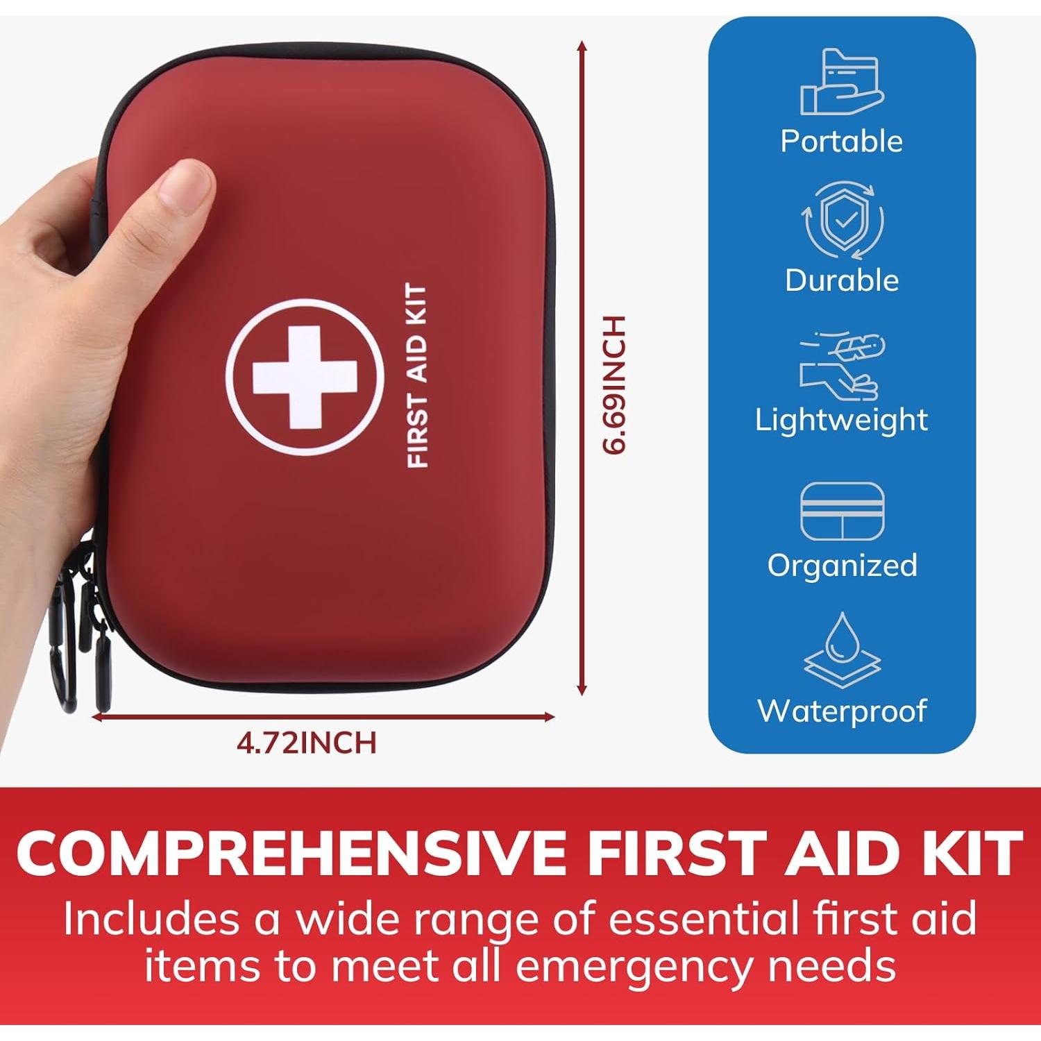 Kit de Primeros Auxilios 144 Piezas - Estuche Impermeable