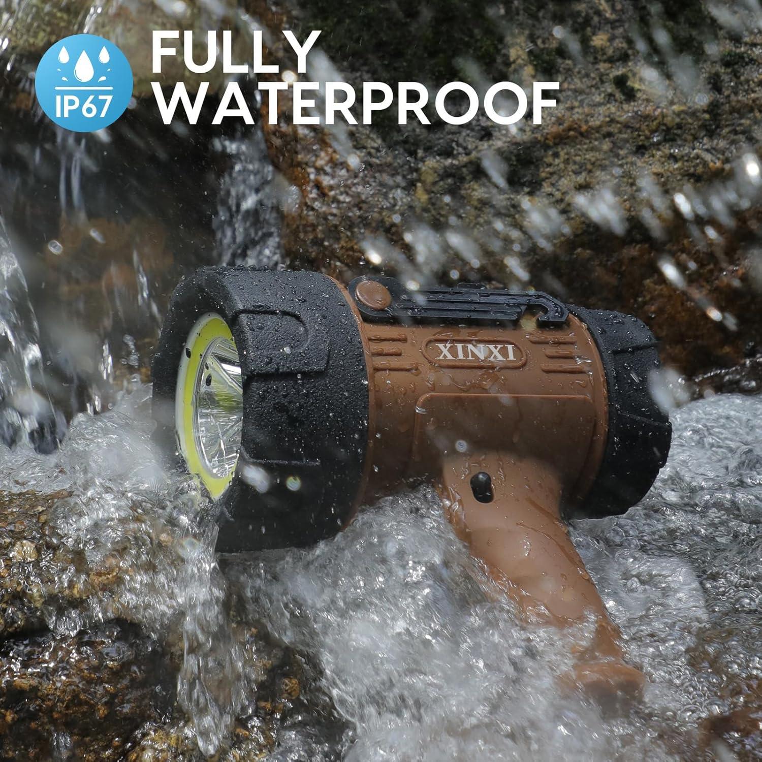 Linterna Recargable XINXI IP67 con Luz COB y 6 Modos