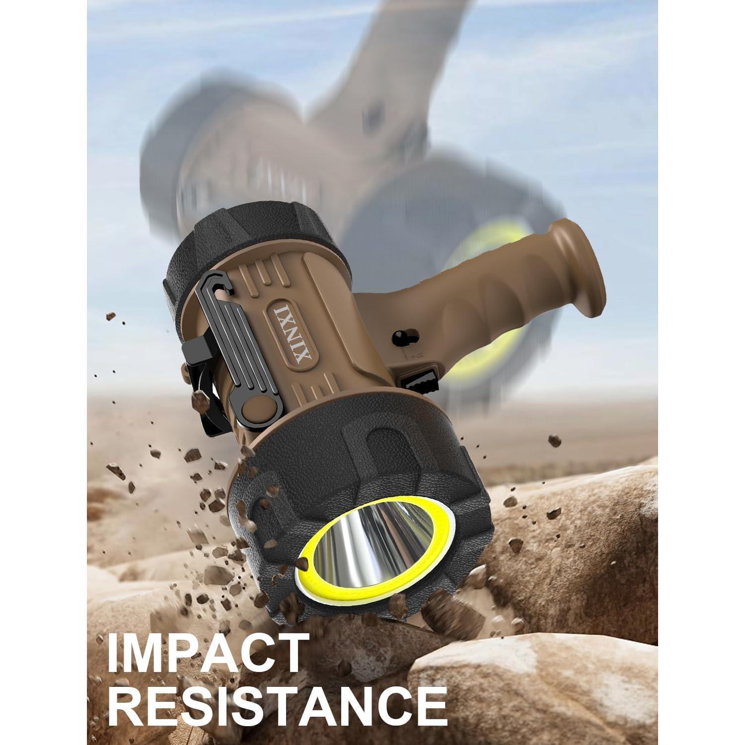 Linterna Recargable XINXI IP67 con Luz COB y 6 Modos