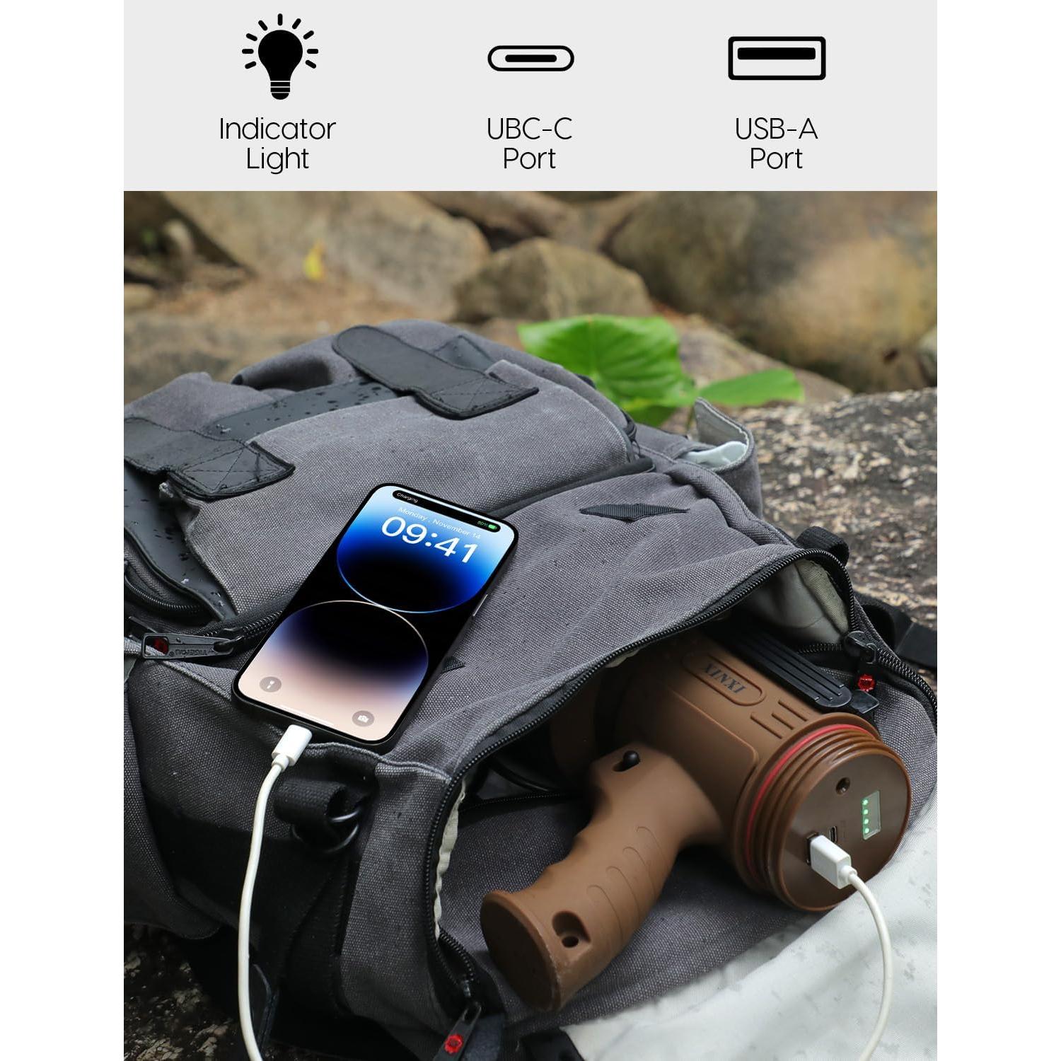 Linterna Recargable XINXI IP67 con Luz COB y 6 Modos