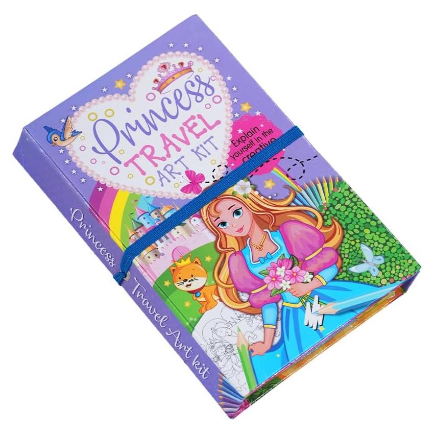 Kit de Arte de Viaje FIRSTJIGGLE Princesa con Lápices y Pegatinas