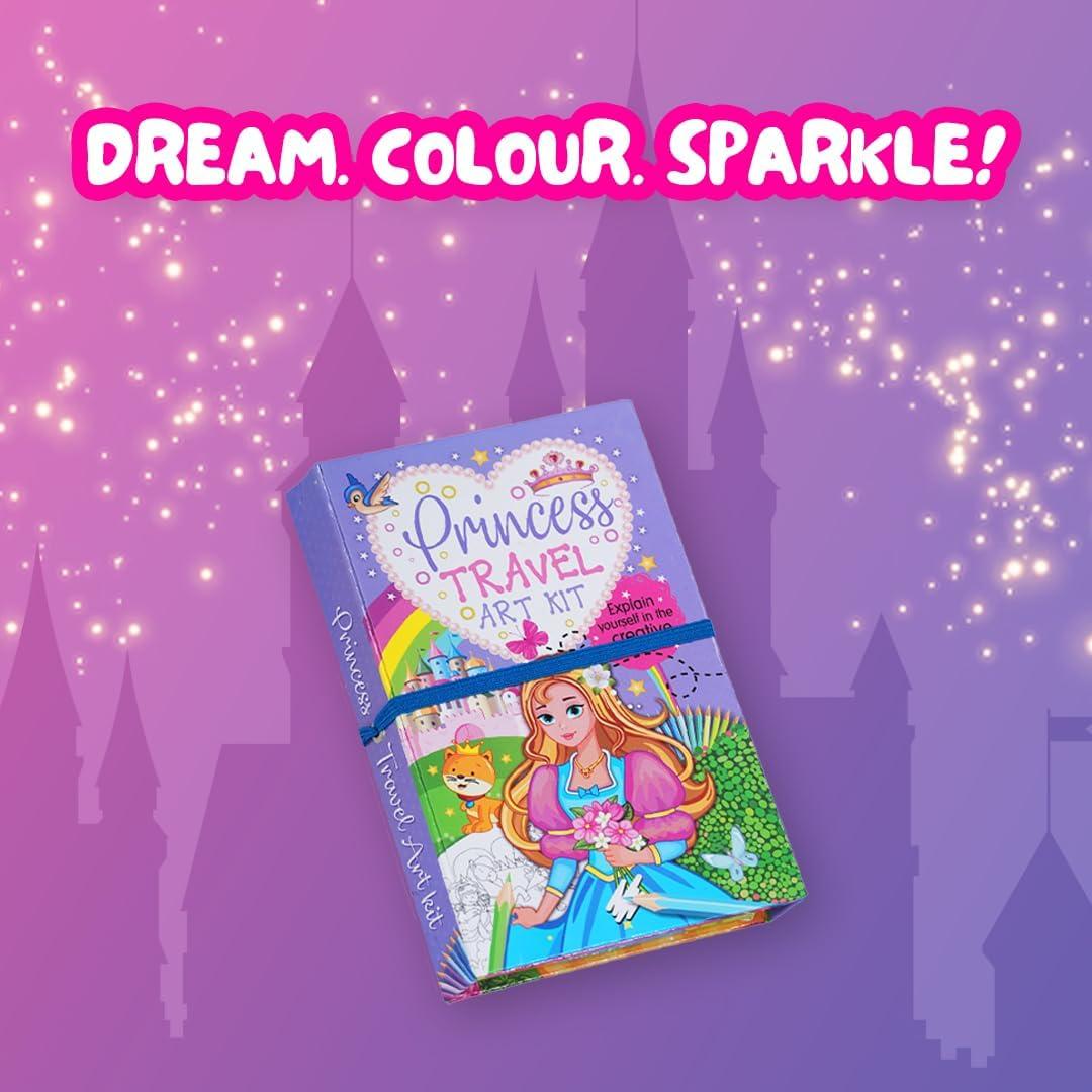Kit de Arte de Viaje FIRSTJIGGLE Princesa con Lápices y Pegatinas