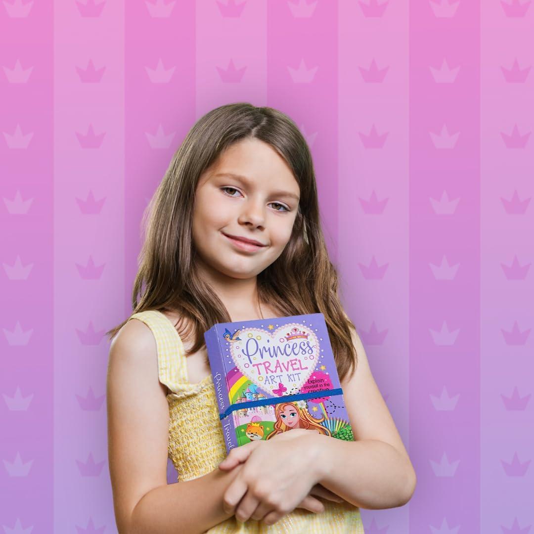 Kit de Arte de Viaje FIRSTJIGGLE Princesa con Lápices y Pegatinas