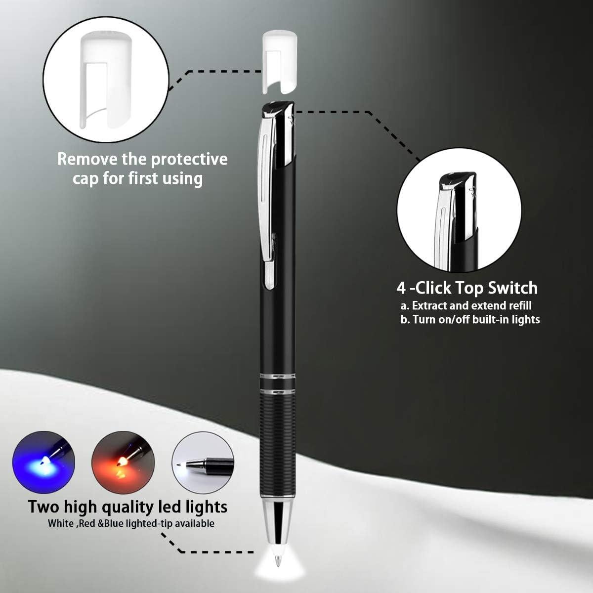 Bolígrafo Penyeah con Luz LED - 2 Unidades, Blanco