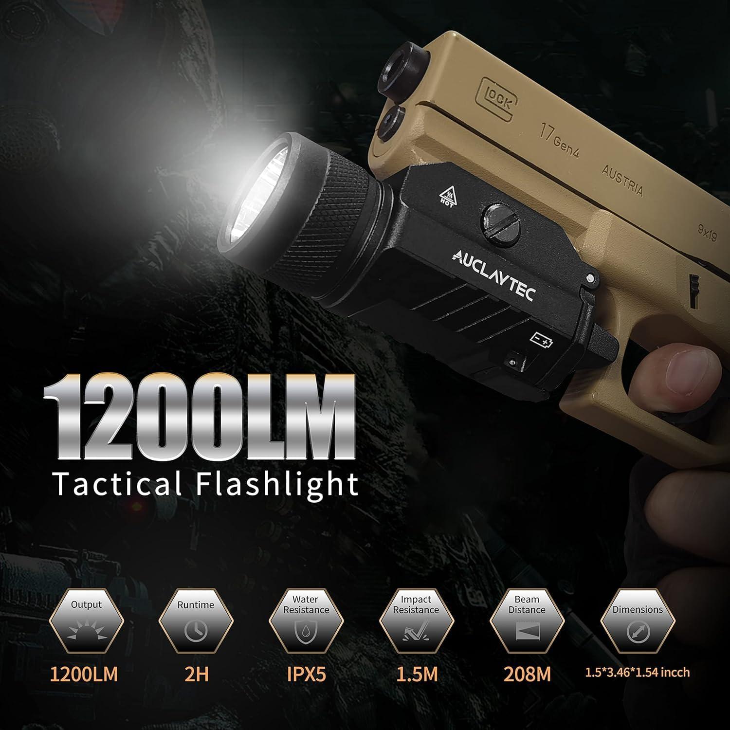 Linterna Táctica AUCLAYTEC G1102-A 1200 Lúmenes LED