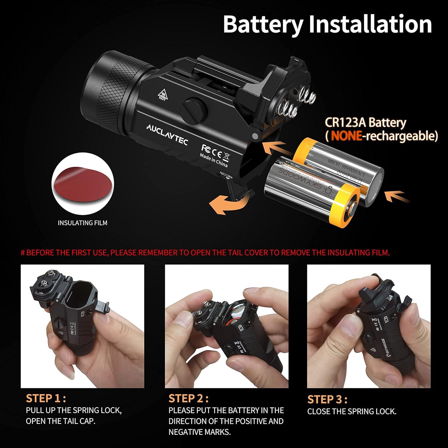 Linterna Táctica AUCLAYTEC G1102-A 1200 Lúmenes LED