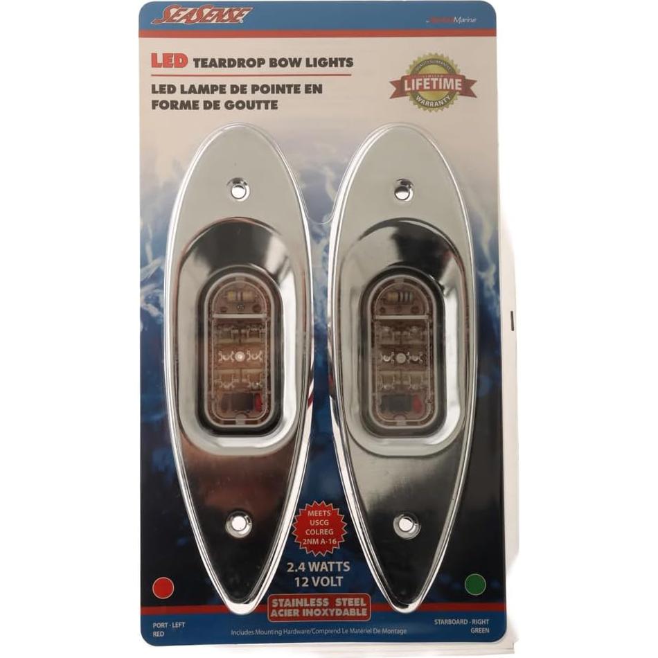 Luces LED de proa SeaSense rojas y verdes impermeables