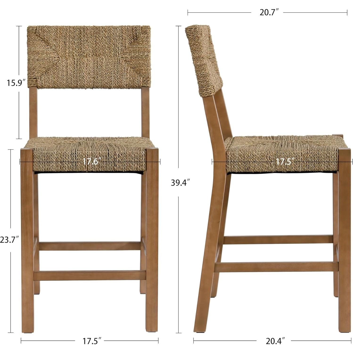 Conjunto de 4 Taburetes de Bar DUHOME de Ratan 60.96 cm