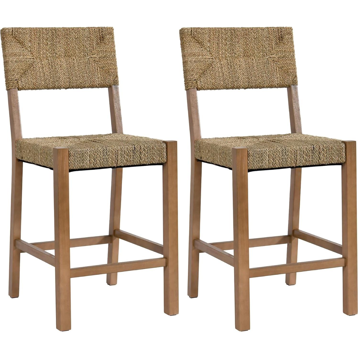 Conjunto de 4 Taburetes de Bar DUHOME de Ratan 60.96 cm