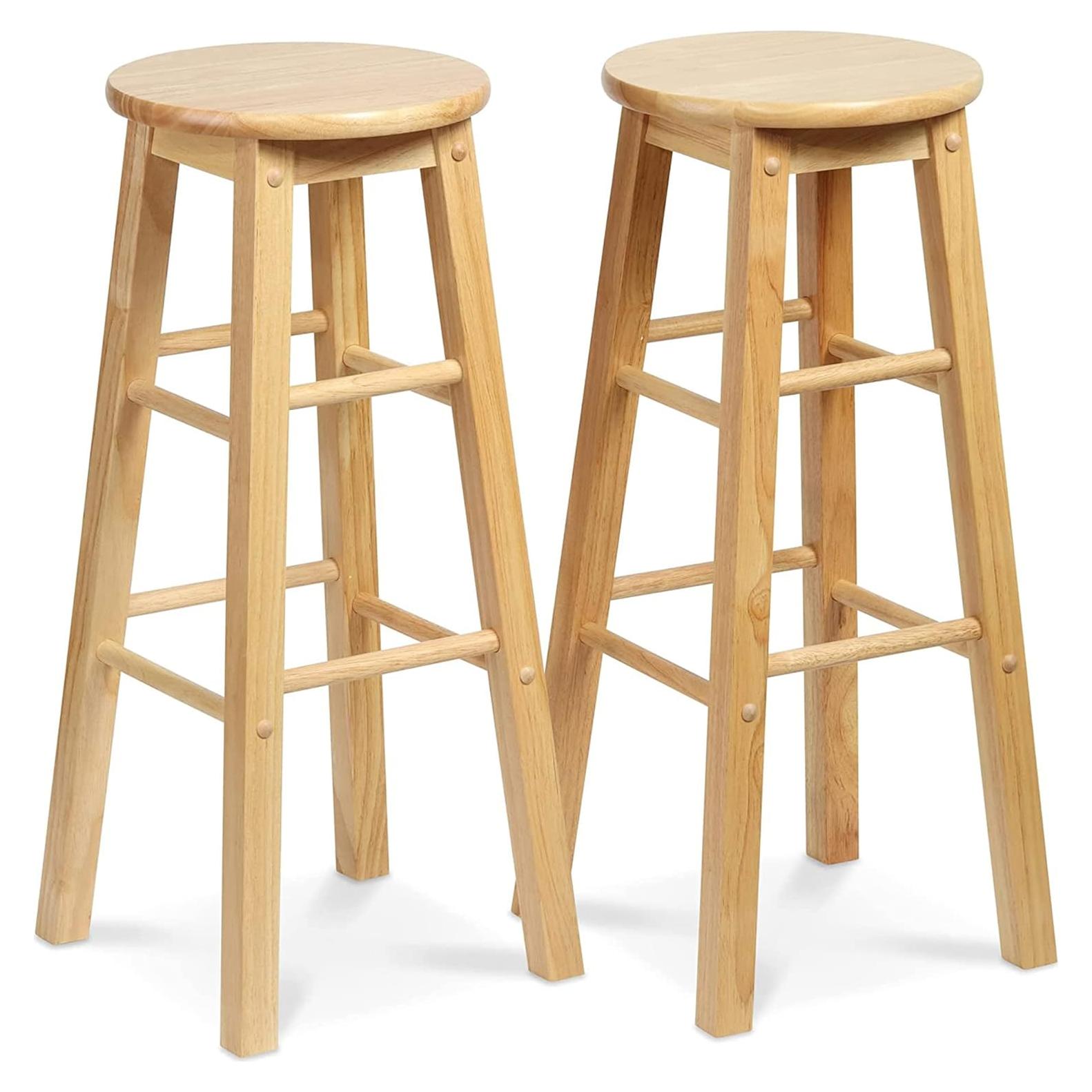 Taburetes de Bar PJ Wood Natural 73.66 cm Juego de 2