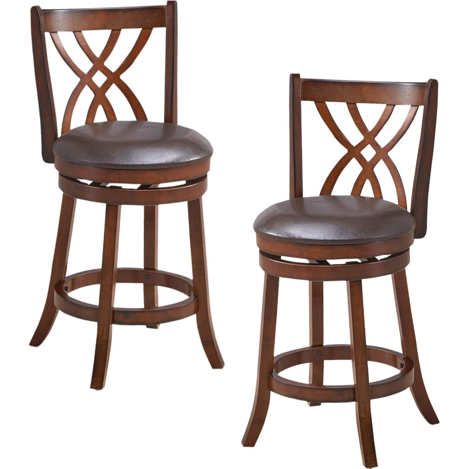 Taburetes de Bar Giratorios ERGOMASTER 66 cm Cuero PU Madera