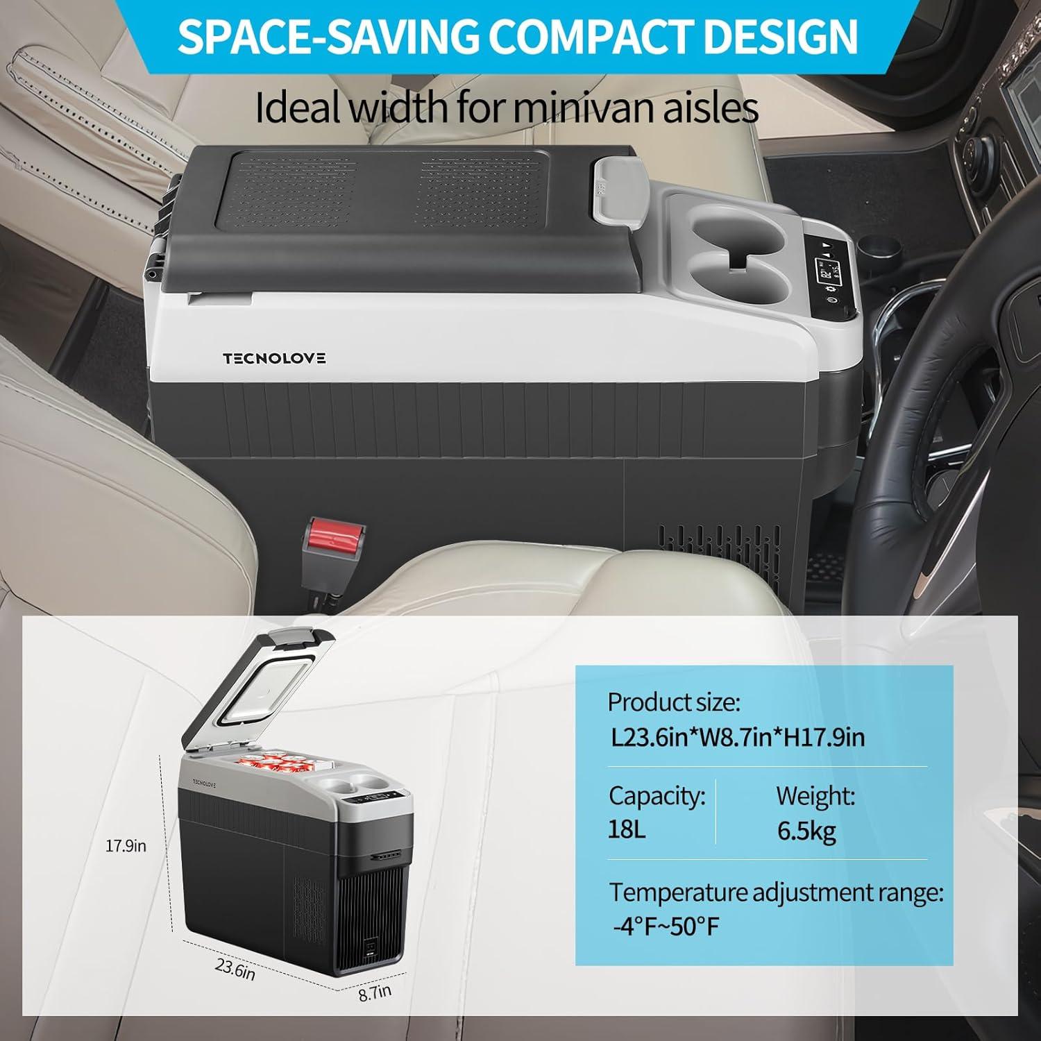 Nevera Portátil Eléctrica Tecnolove 18L 12V/110V para Coche