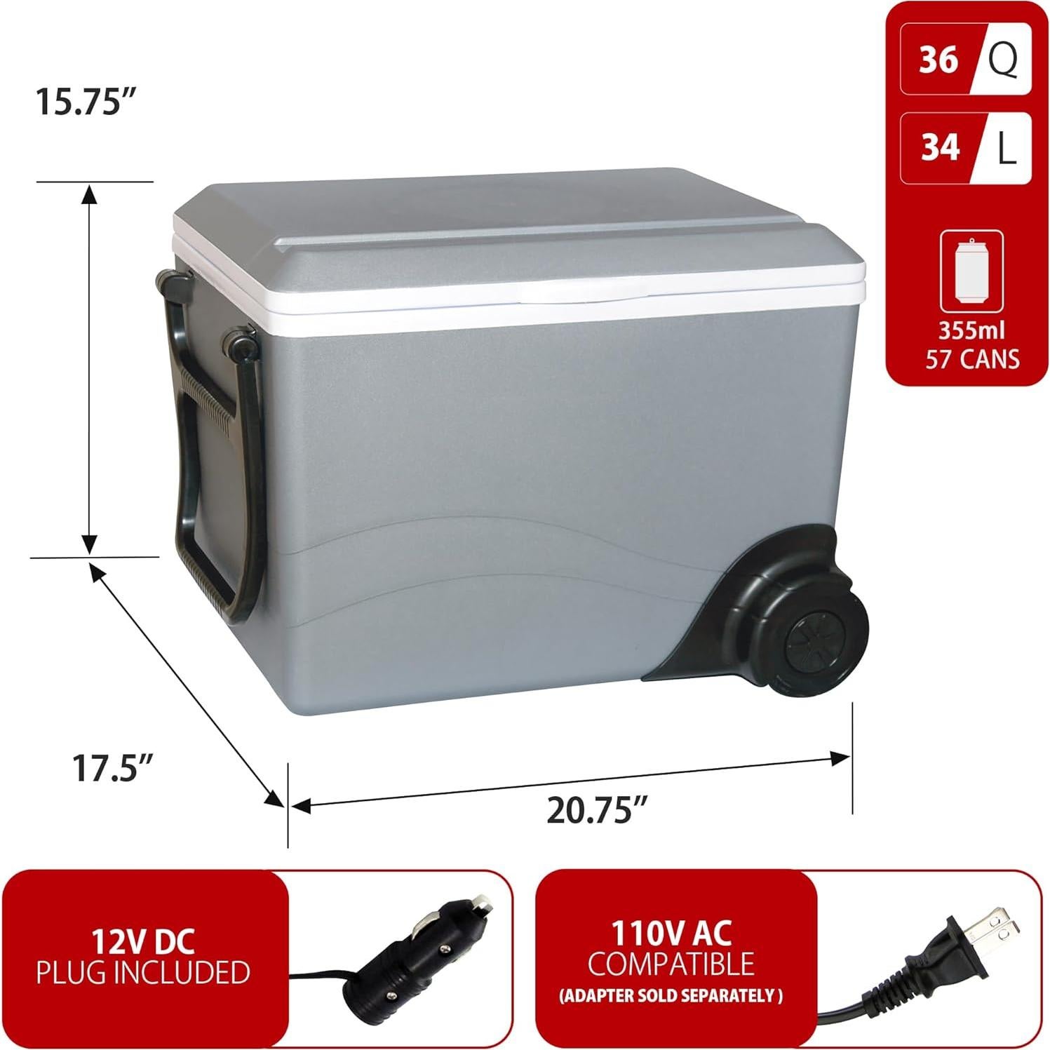 Enfriador Portátil Koolatron W75 - 34L 12V para Auto y Camping