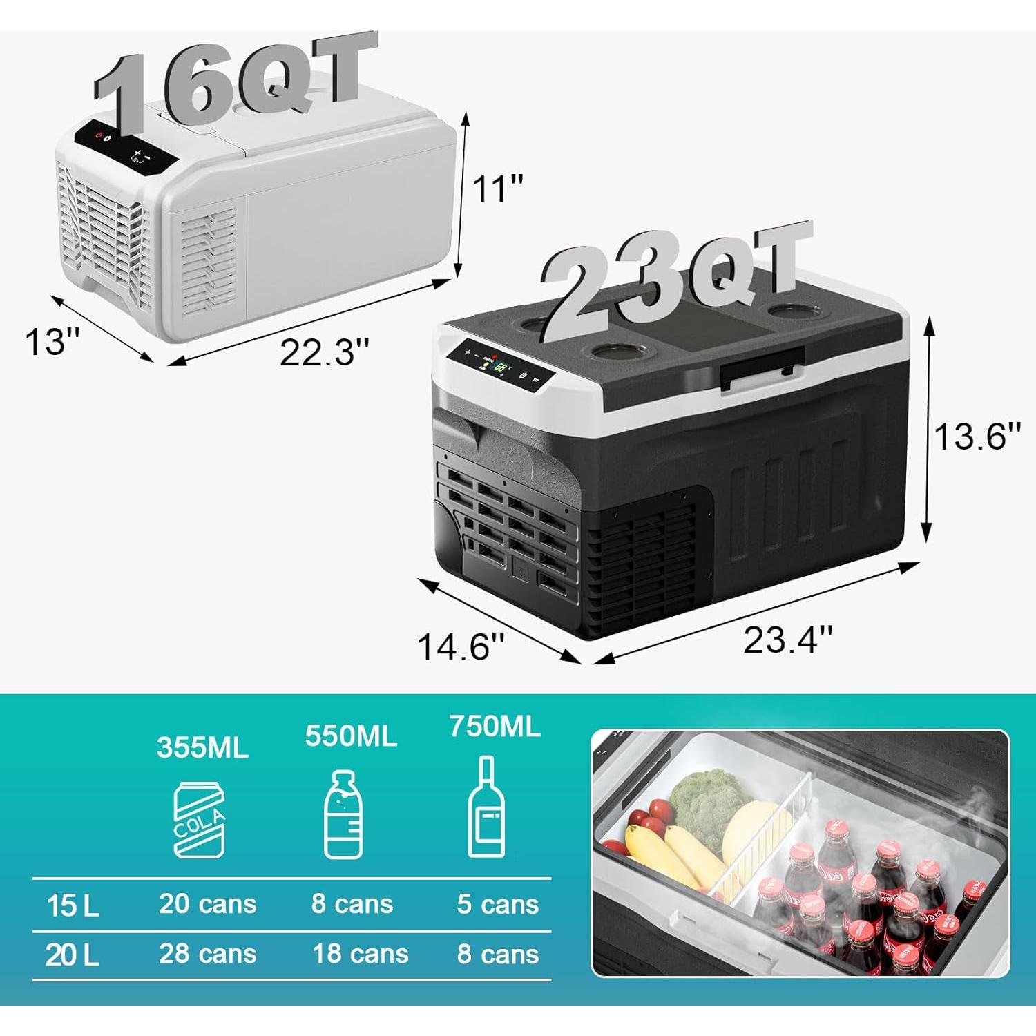 Refrigerador Portátil Erivess 15L 12V/240V -20°C a 20°C