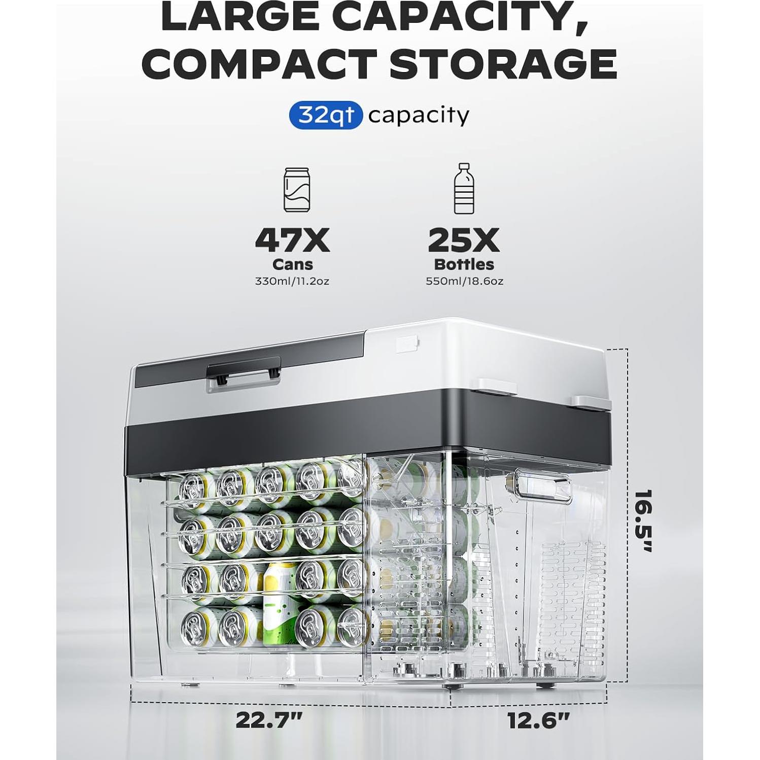 Refrigerador de Auto Marsail MSCAF02B-32, 32QT, Negro