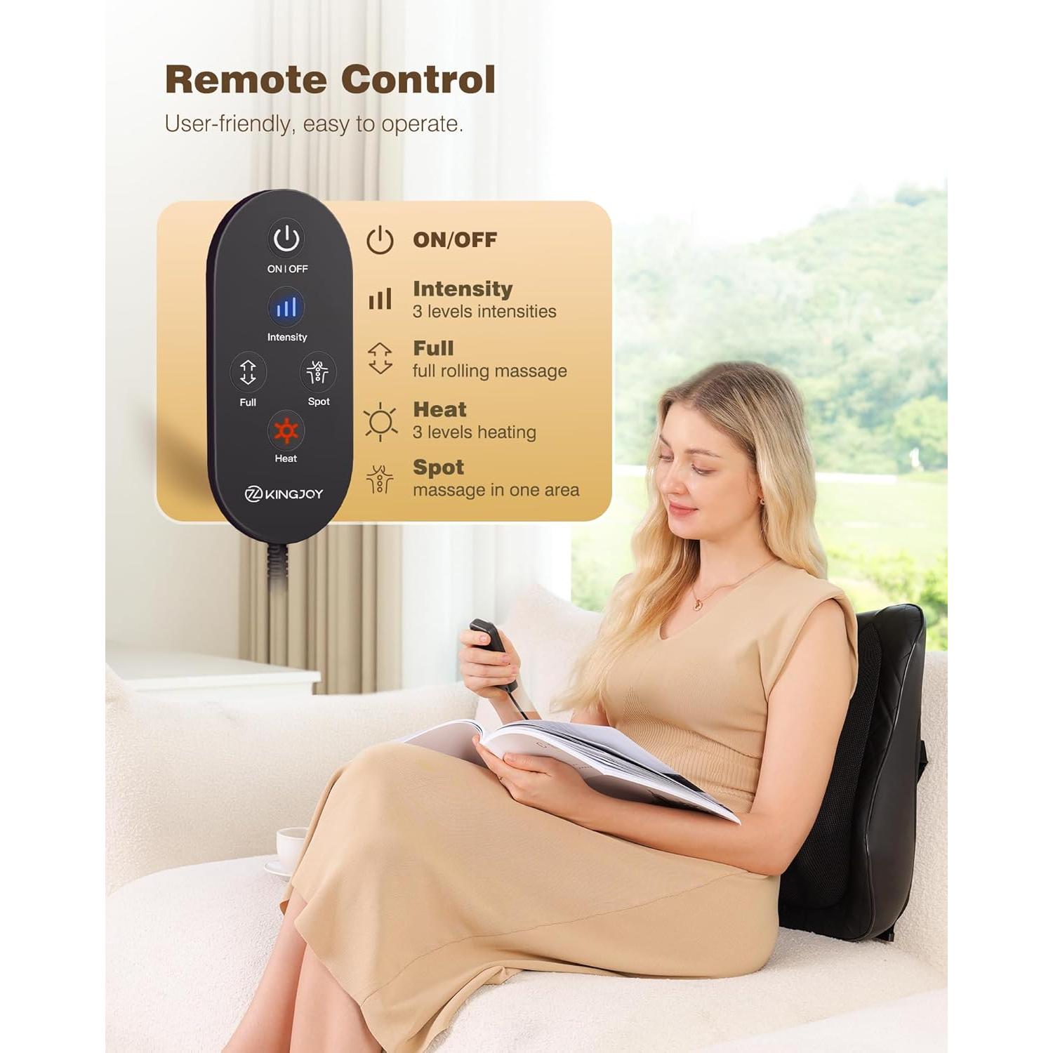 Masajeador de Espalda KINGJOY M9 con Calor y Amasado 3D