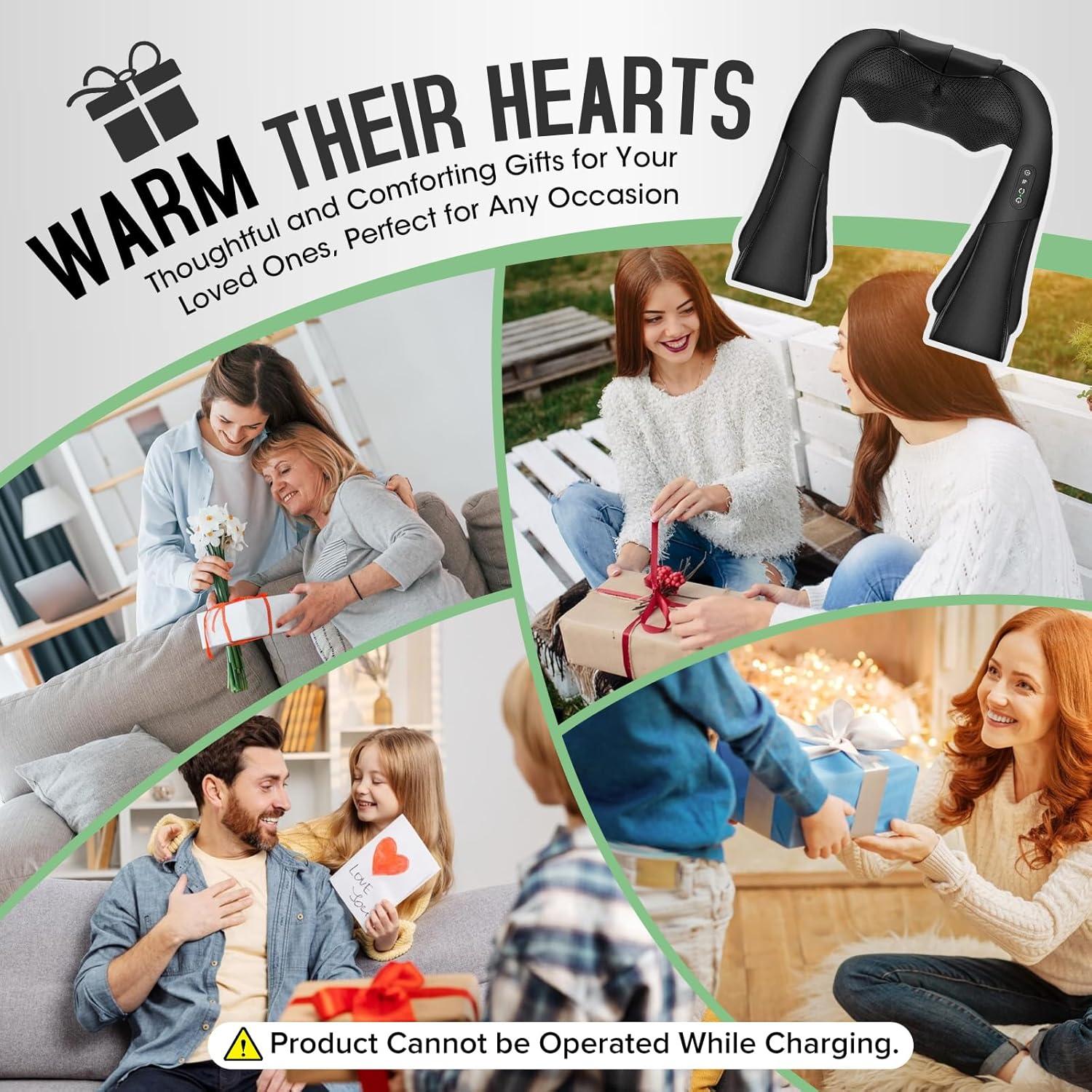 Masajeador Inalámbrico Shiatsu AERLANG con Calor 4D - Negro