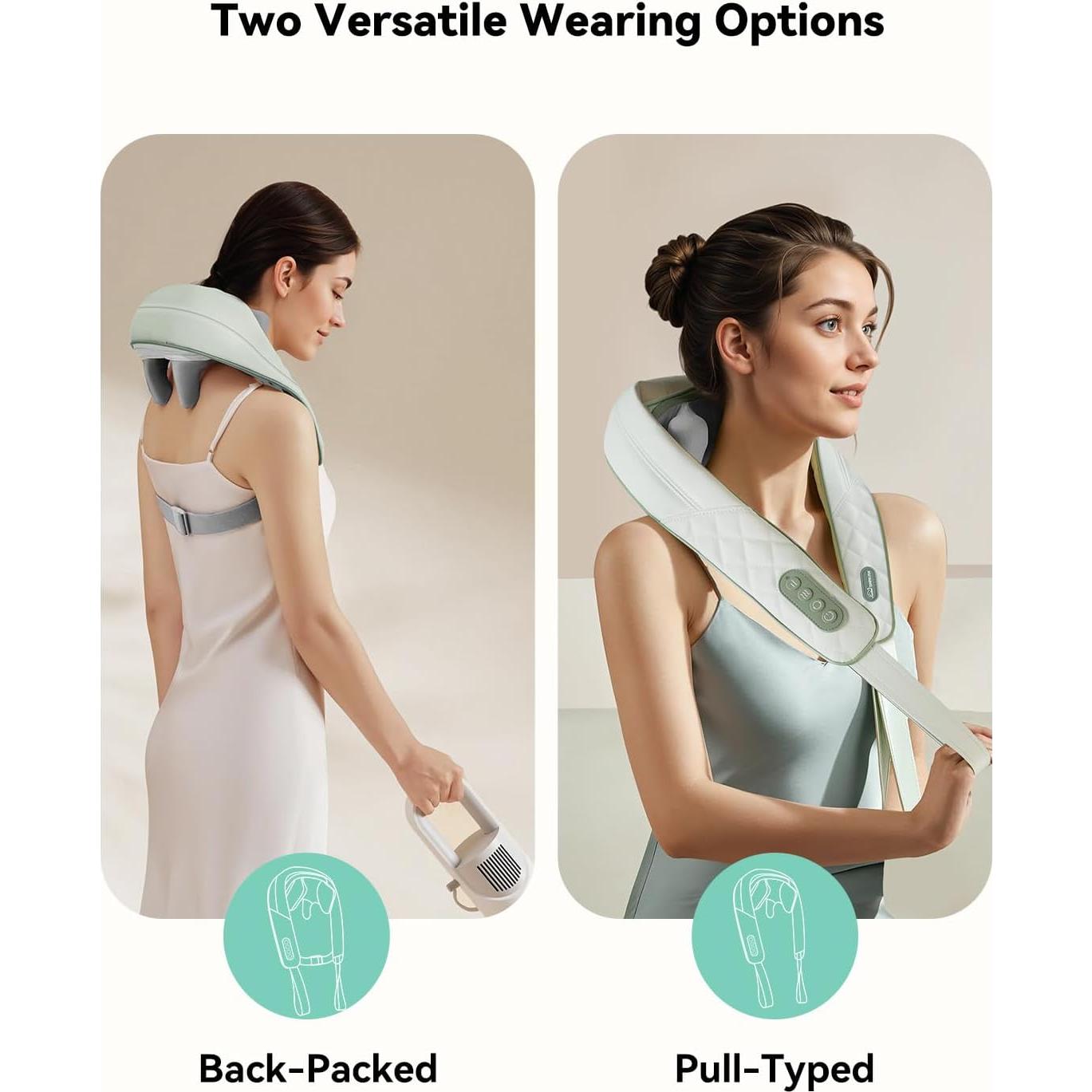 Masajeador de Cuello Inalámbrico Snailax SL-682 con Calor 4D