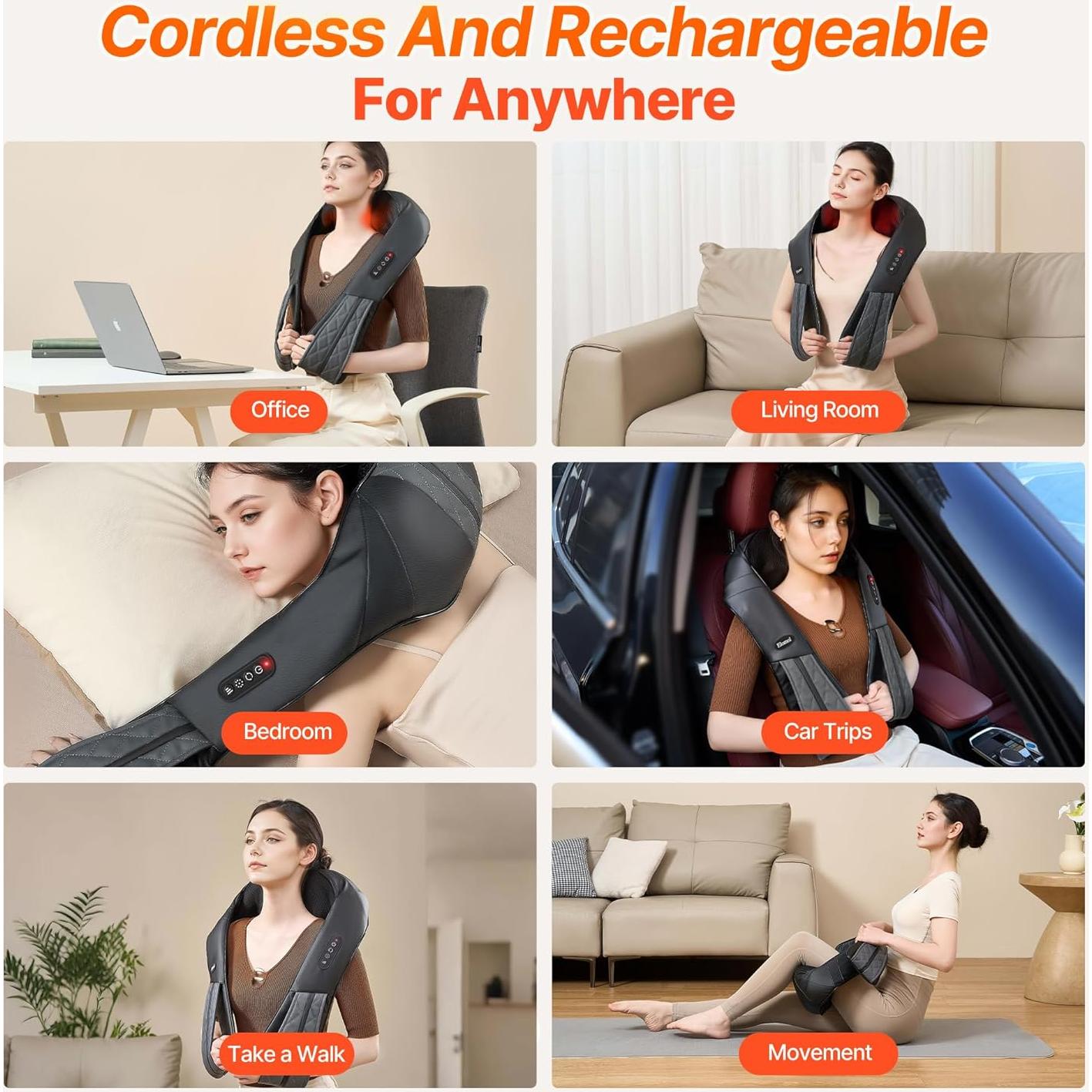 Masajeador de Cuello y Hombros Elomol 5D con Calor