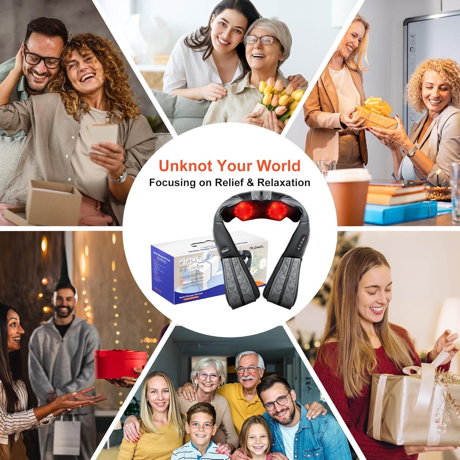 Masajeador de Cuello y Hombros Elomol 5D con Calor