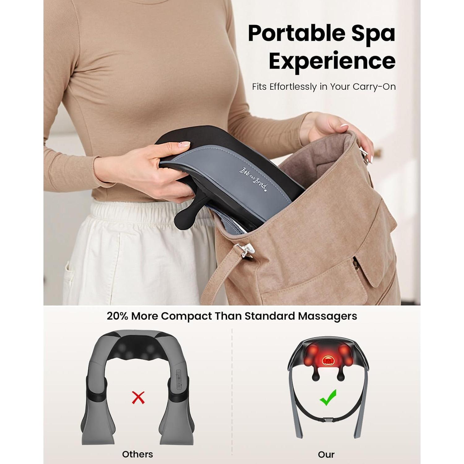 Masajeador de Cuello Shiatsu Bob y Brad 4D con Calor Relajante