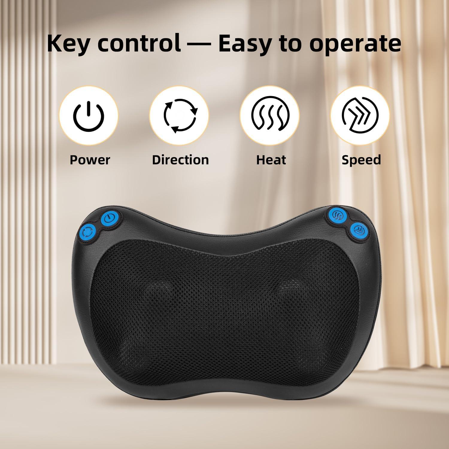 Cojín Masajeador Shiatsu ACKIND con Calor, Portátil 30x19cm