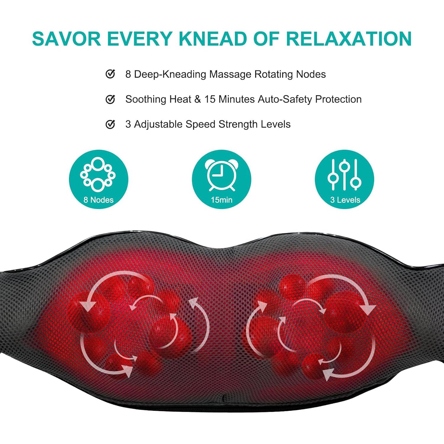 Masajeador de Espalda y Cuello GAXEZO Shiatsu con Calor 4D