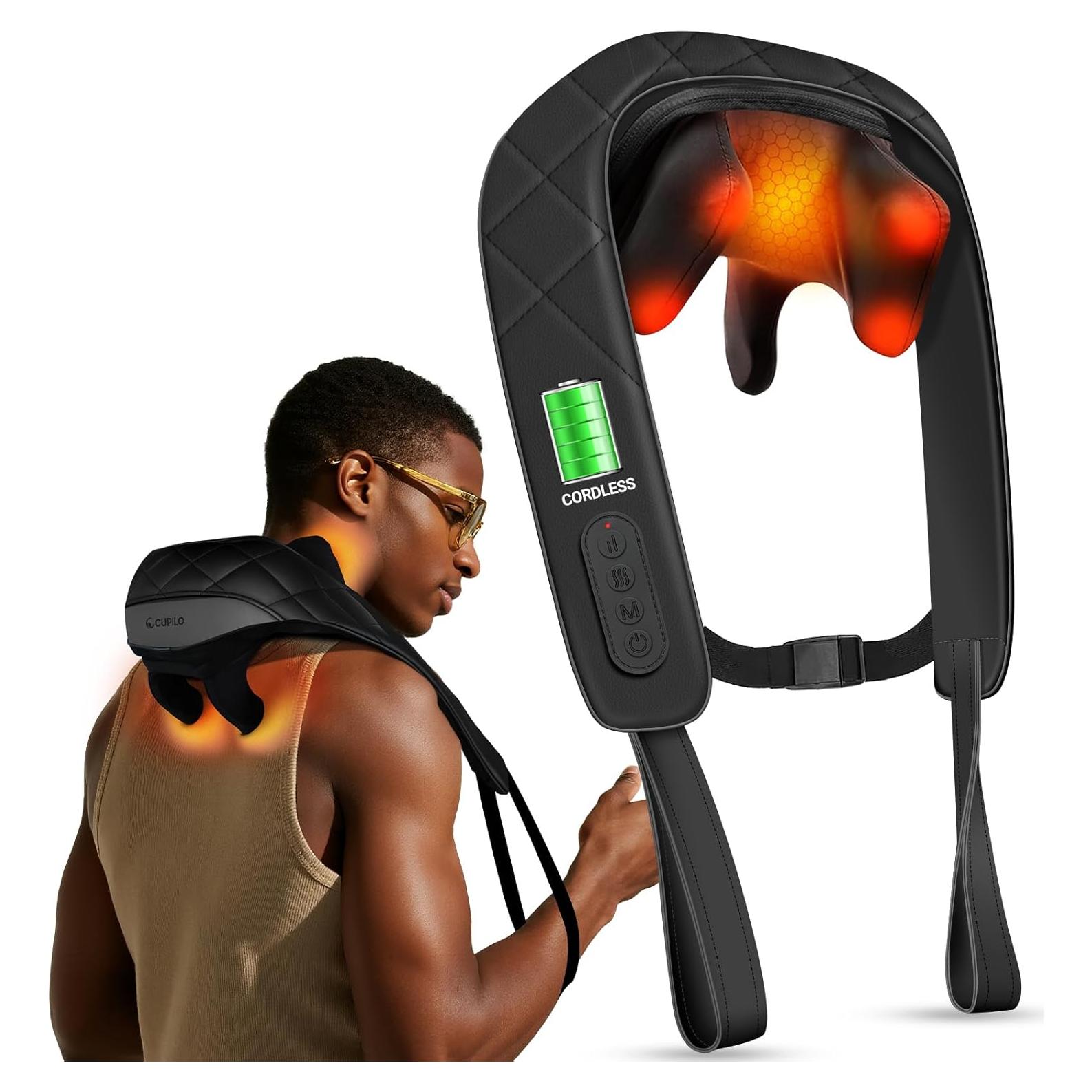 Masajeador de Cuello Inalámbrico CuPiLo con Calor - Alivio Profundo