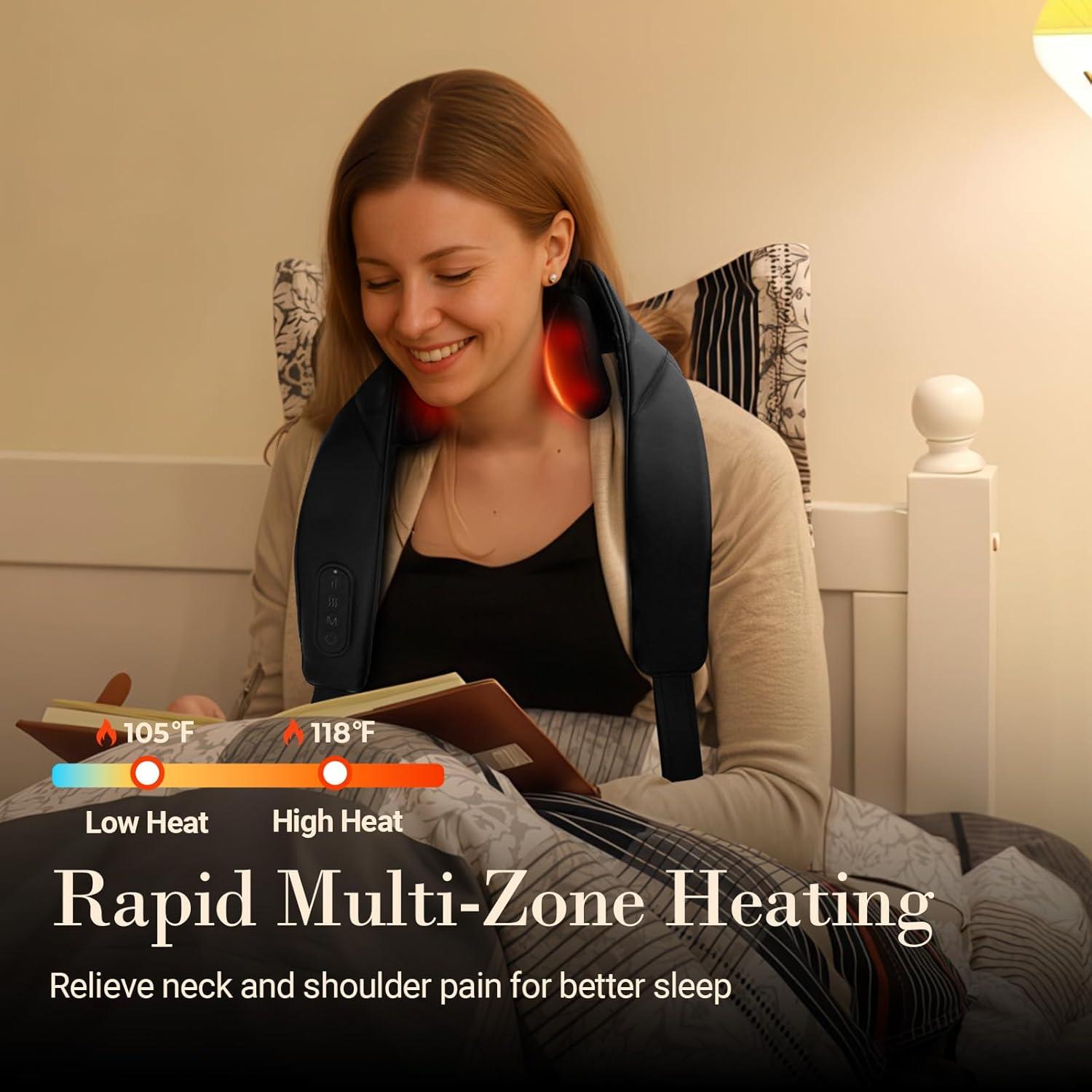 Masajeador de Cuello Inalámbrico CuPiLo con Calor - Alivio Profundo